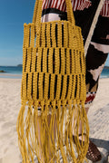 Banana woven leather handbag
