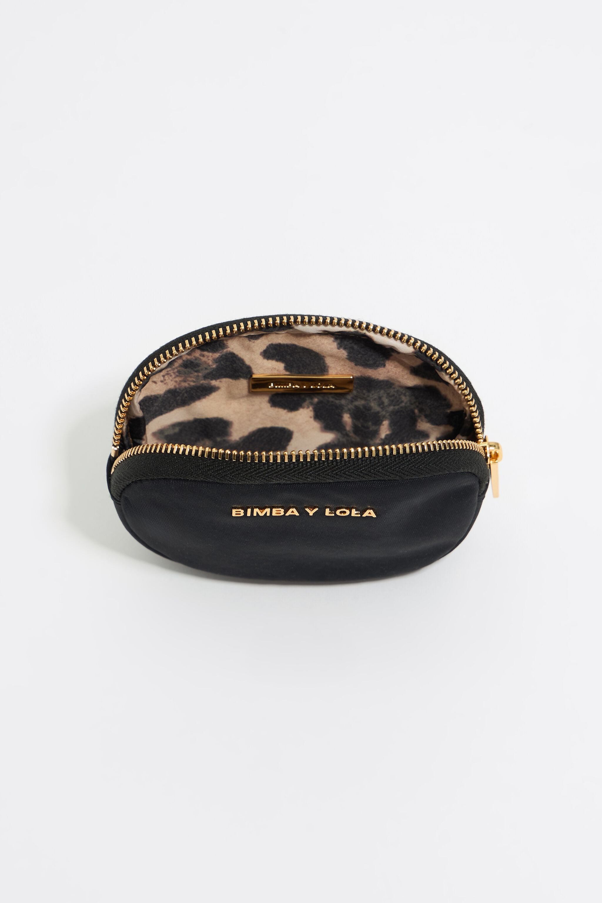 Black nylon oval coin purse