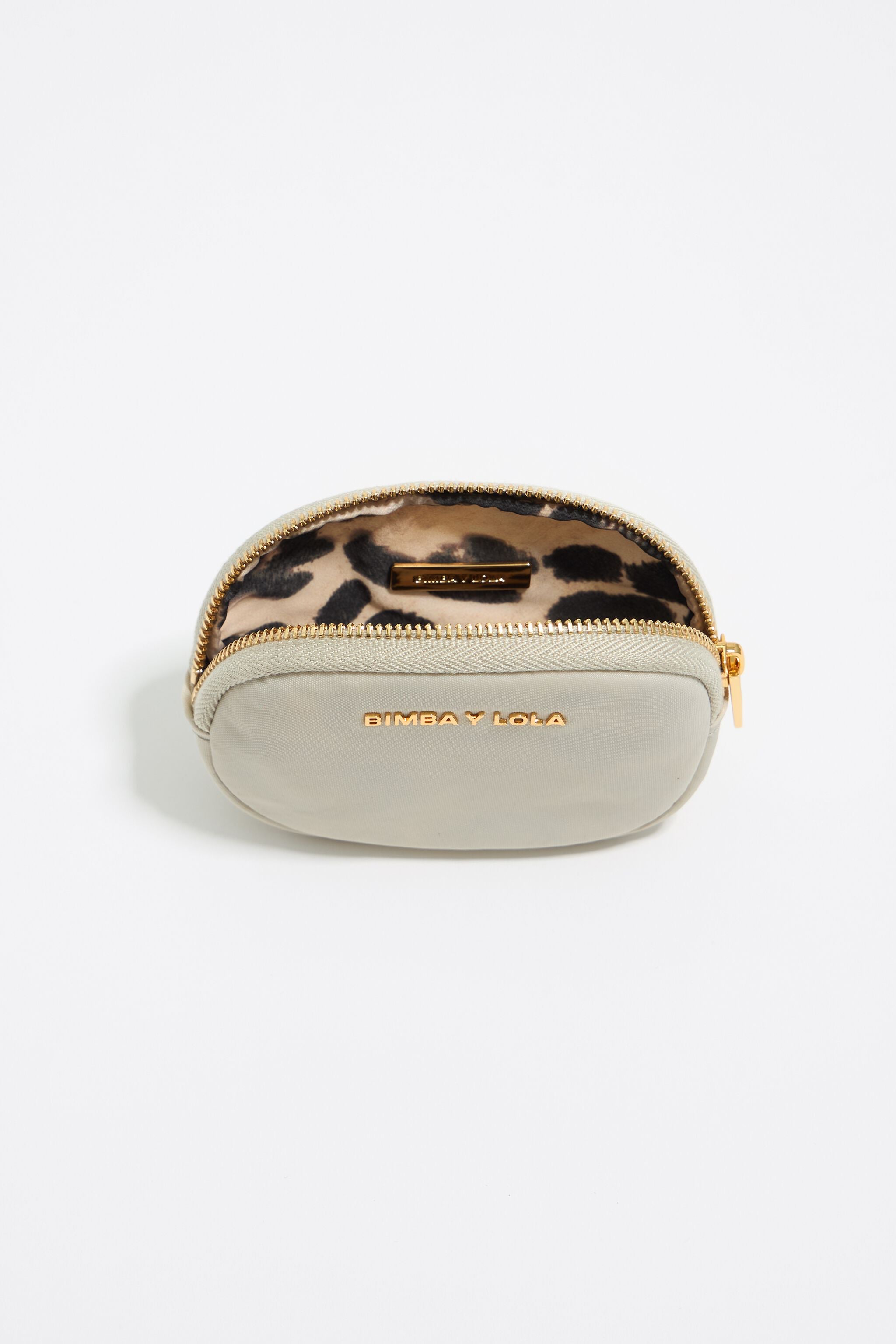 Stone white nylon oval coin purse