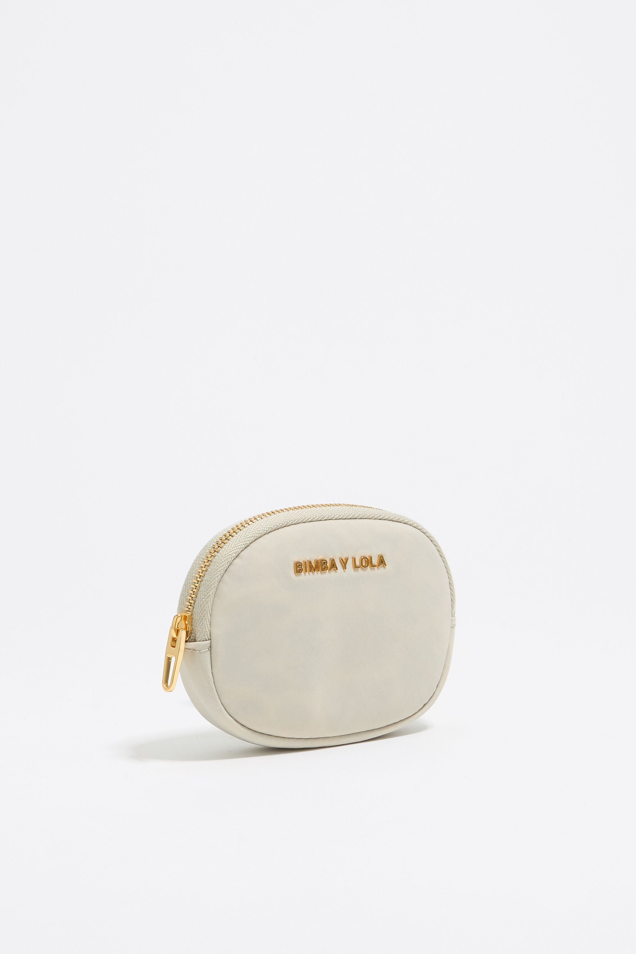 Stone white nylon oval coin purse