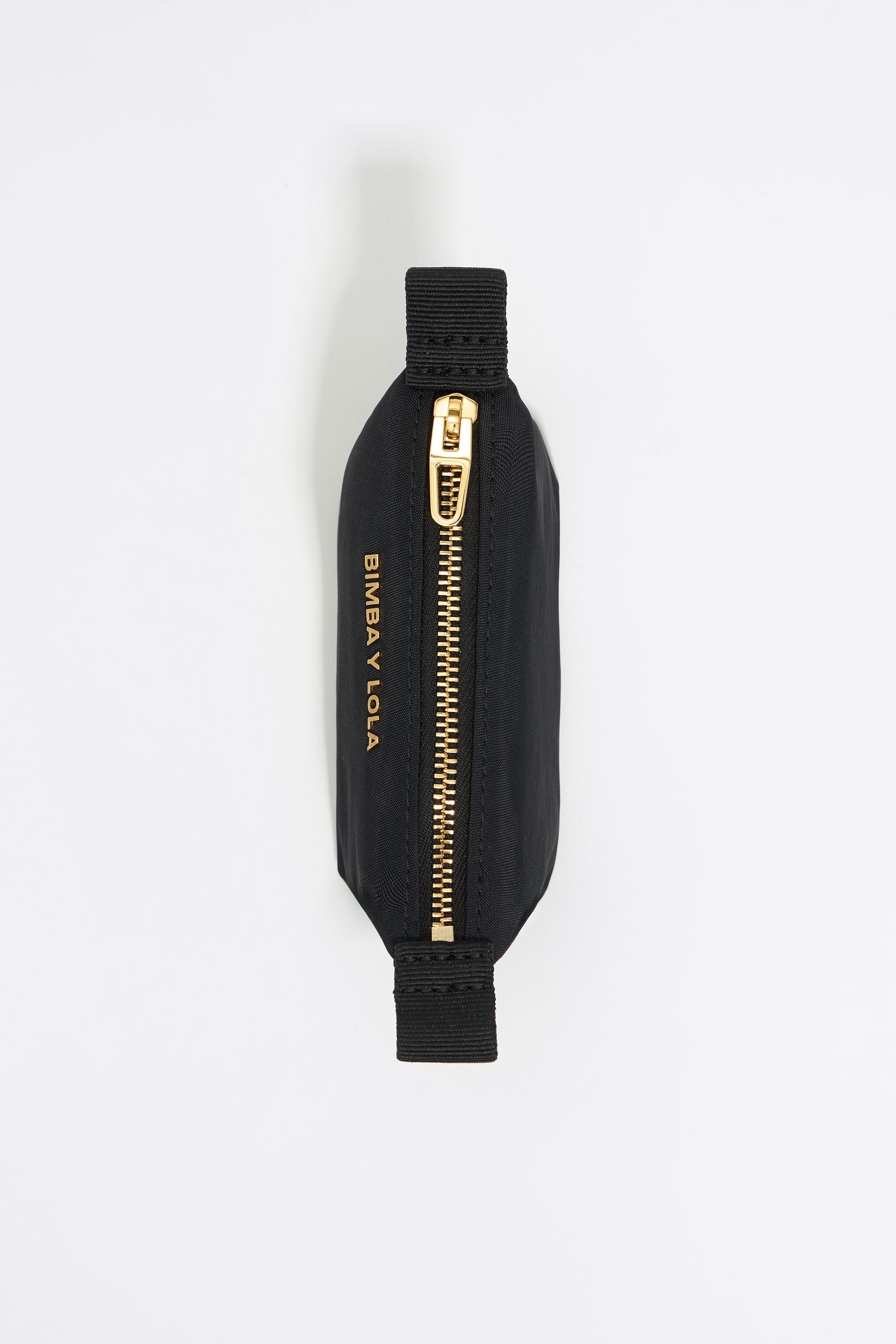 Mini black nylon trapezium coin purse