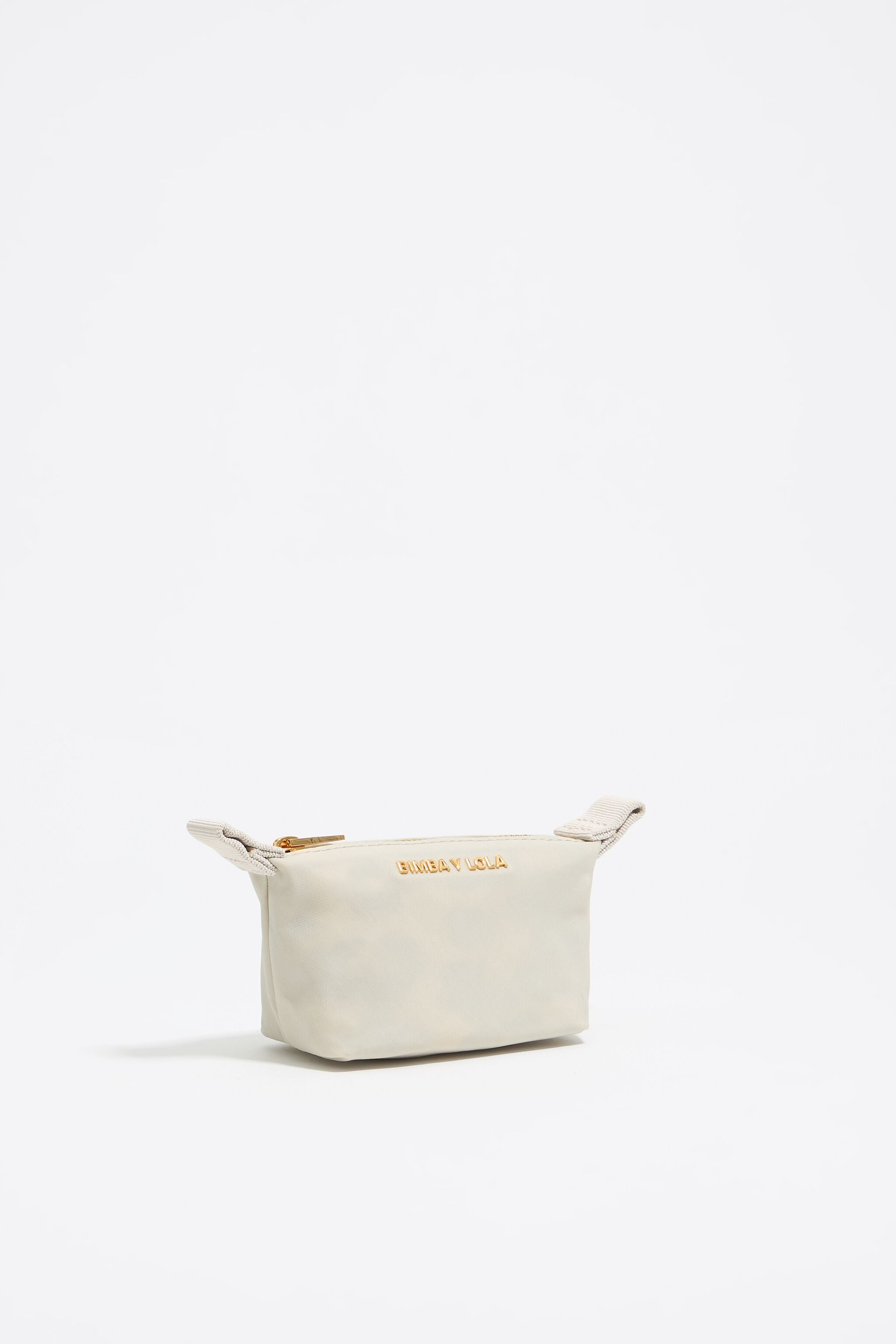 Mini stone white nylon trapezium coin purse