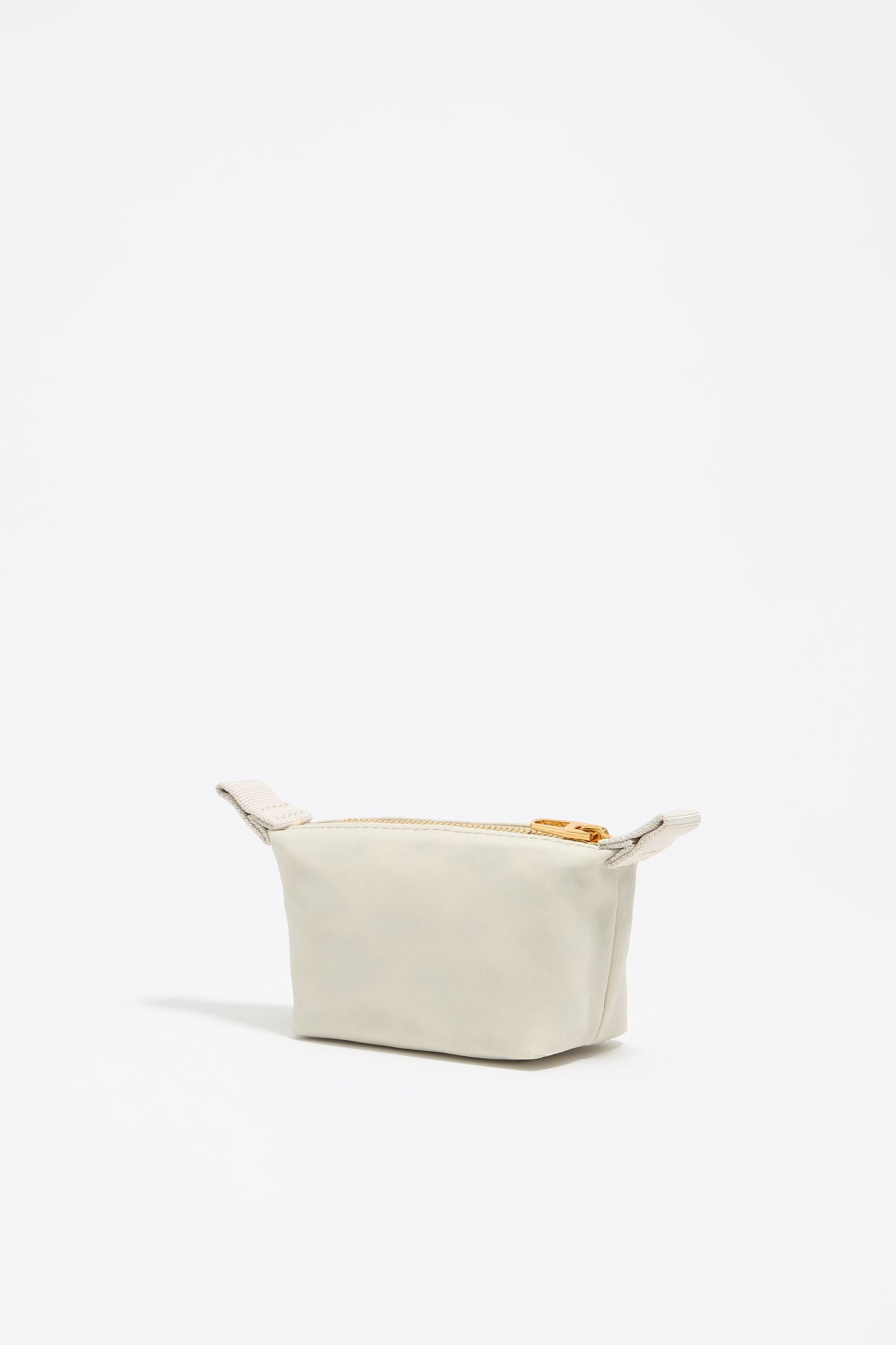 Mini stone white nylon trapezium coin purse