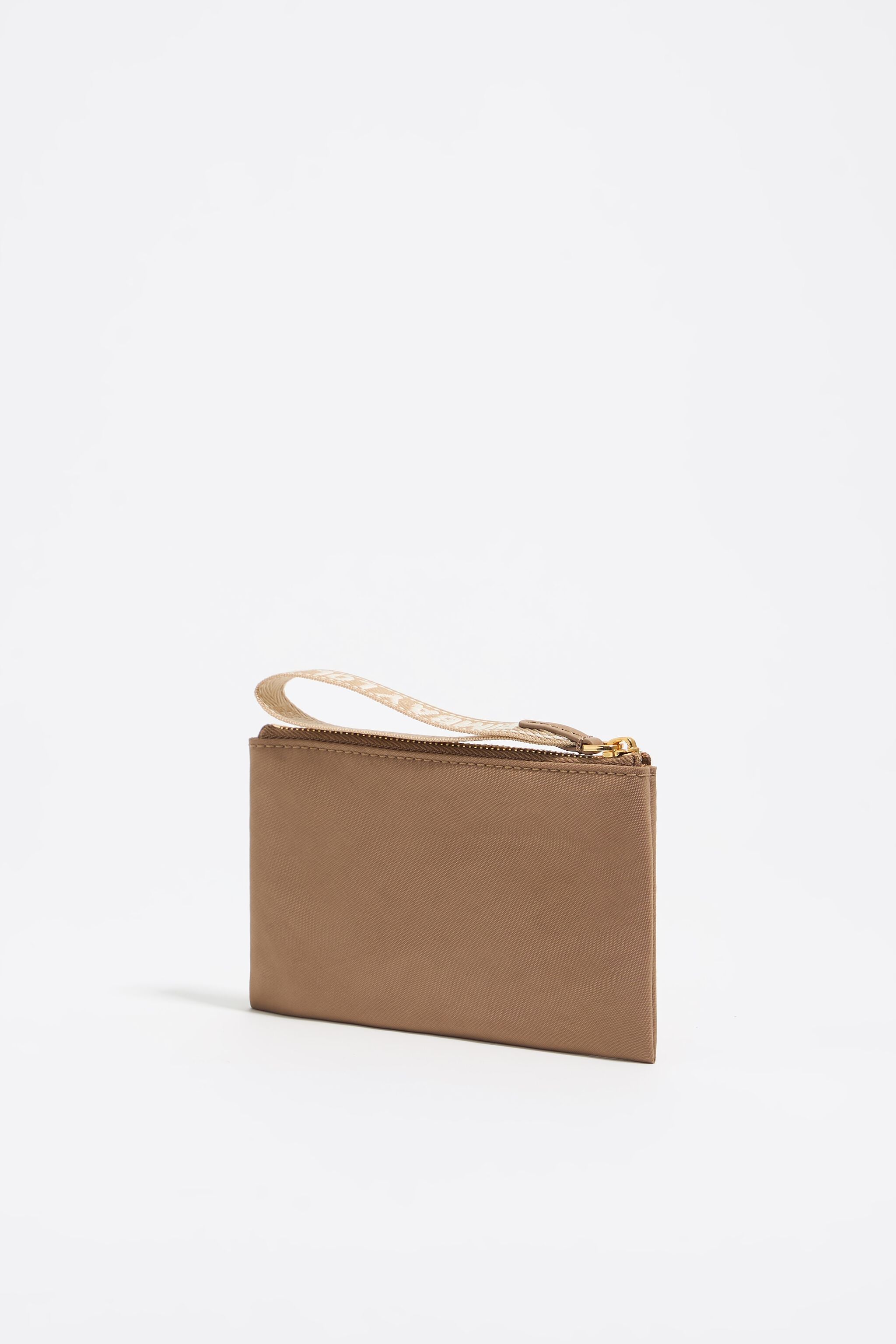 Bark brown nylon coin purse