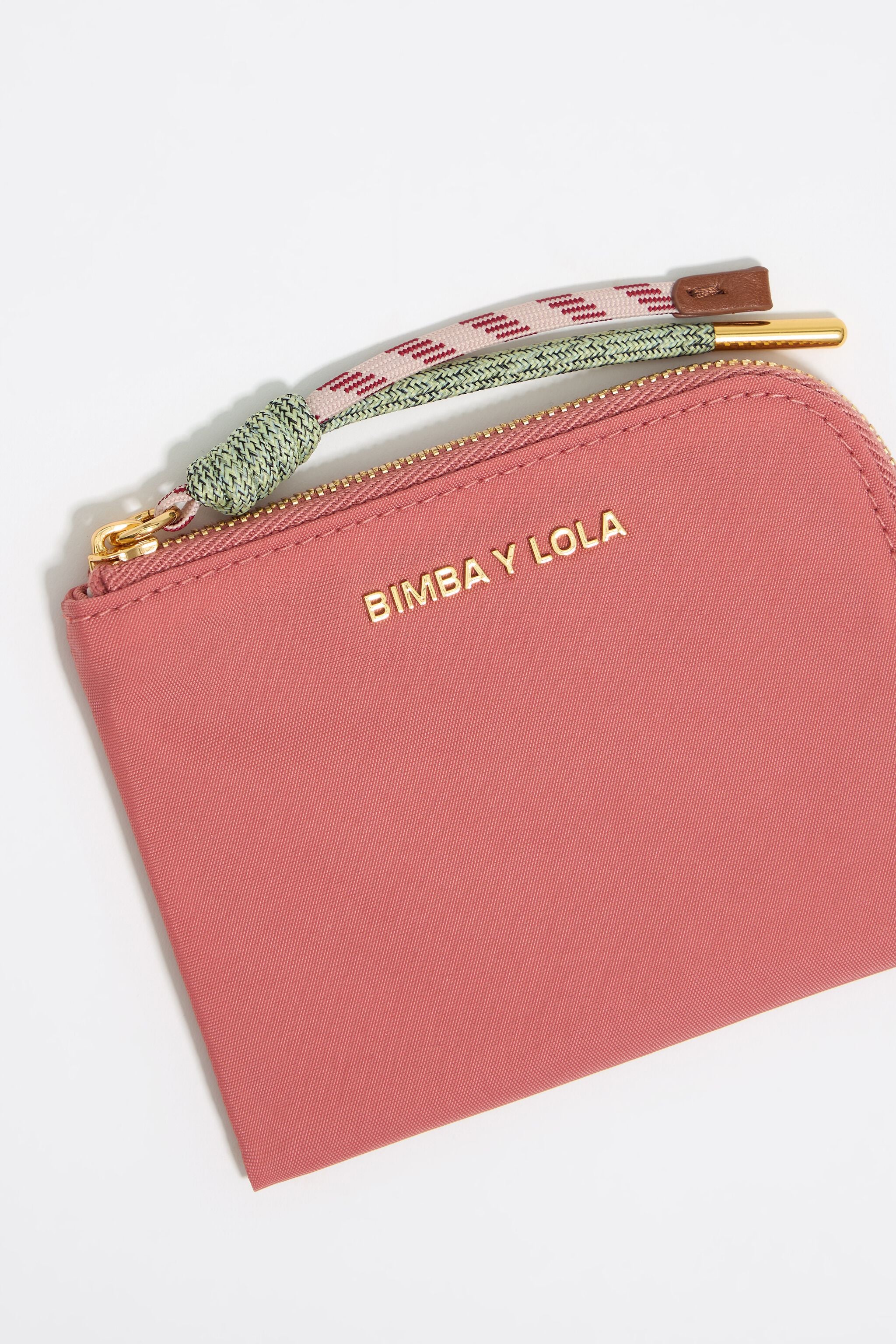 Pink nylon coin purse