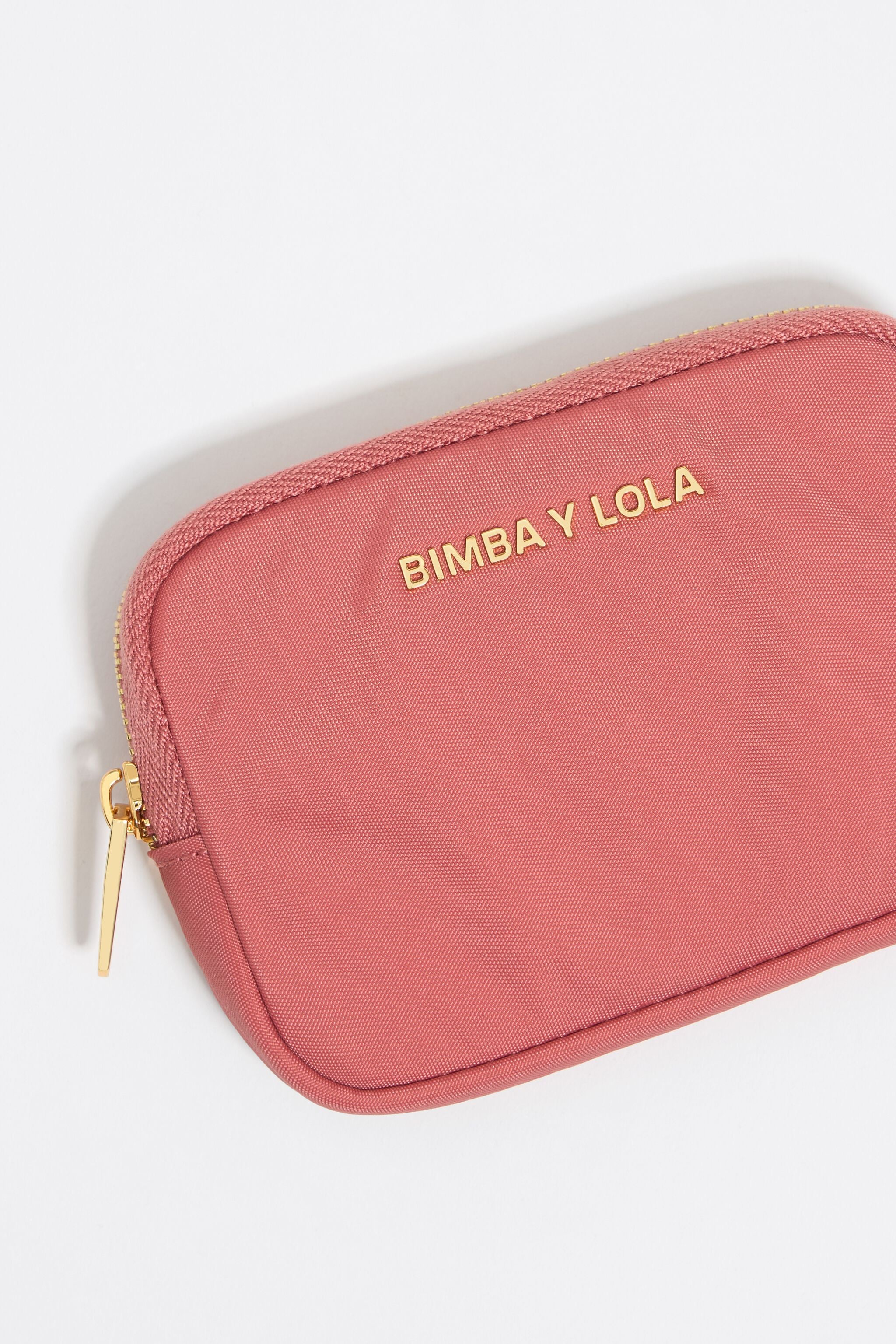 Pink nylon coin purse