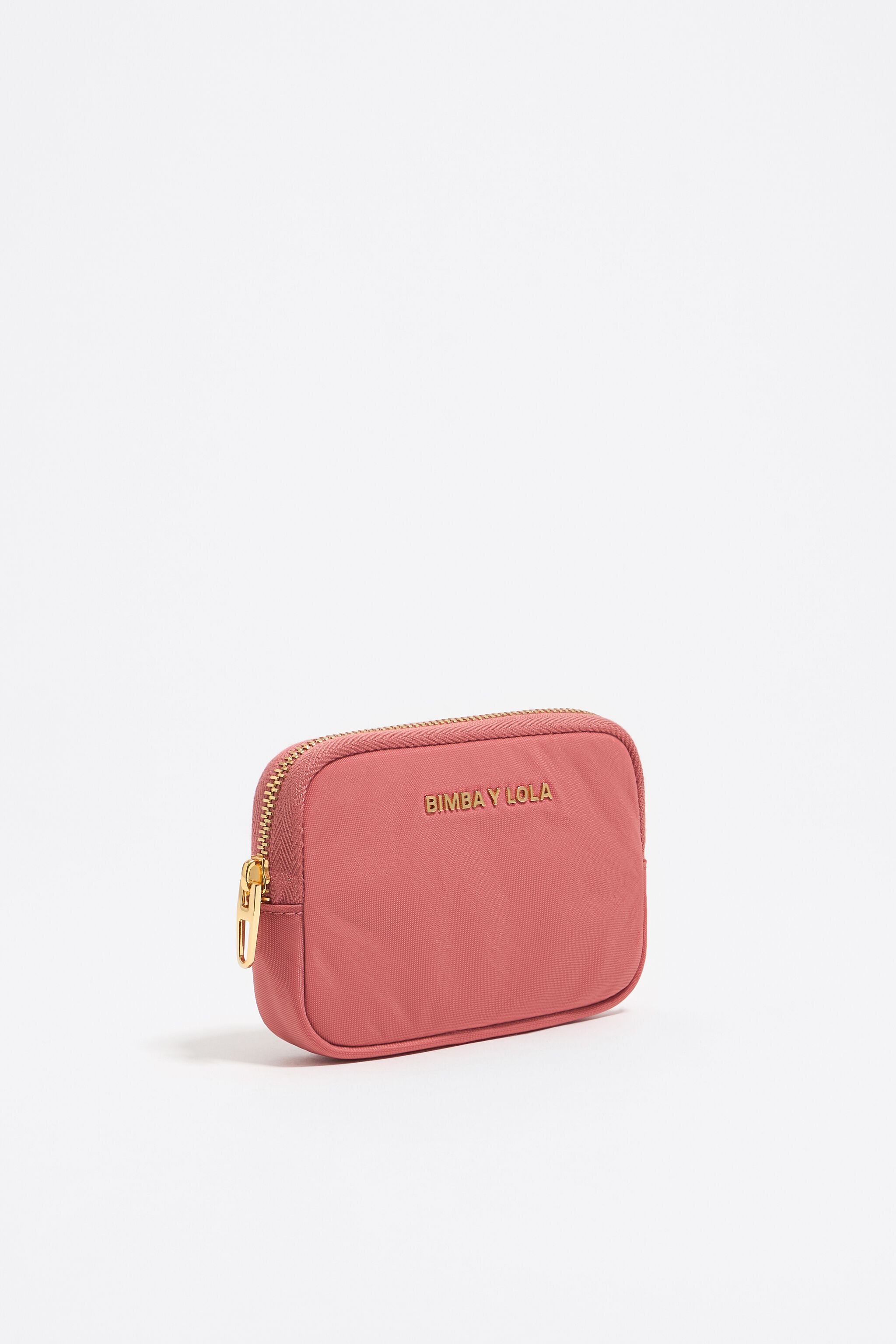 Pink nylon coin purse