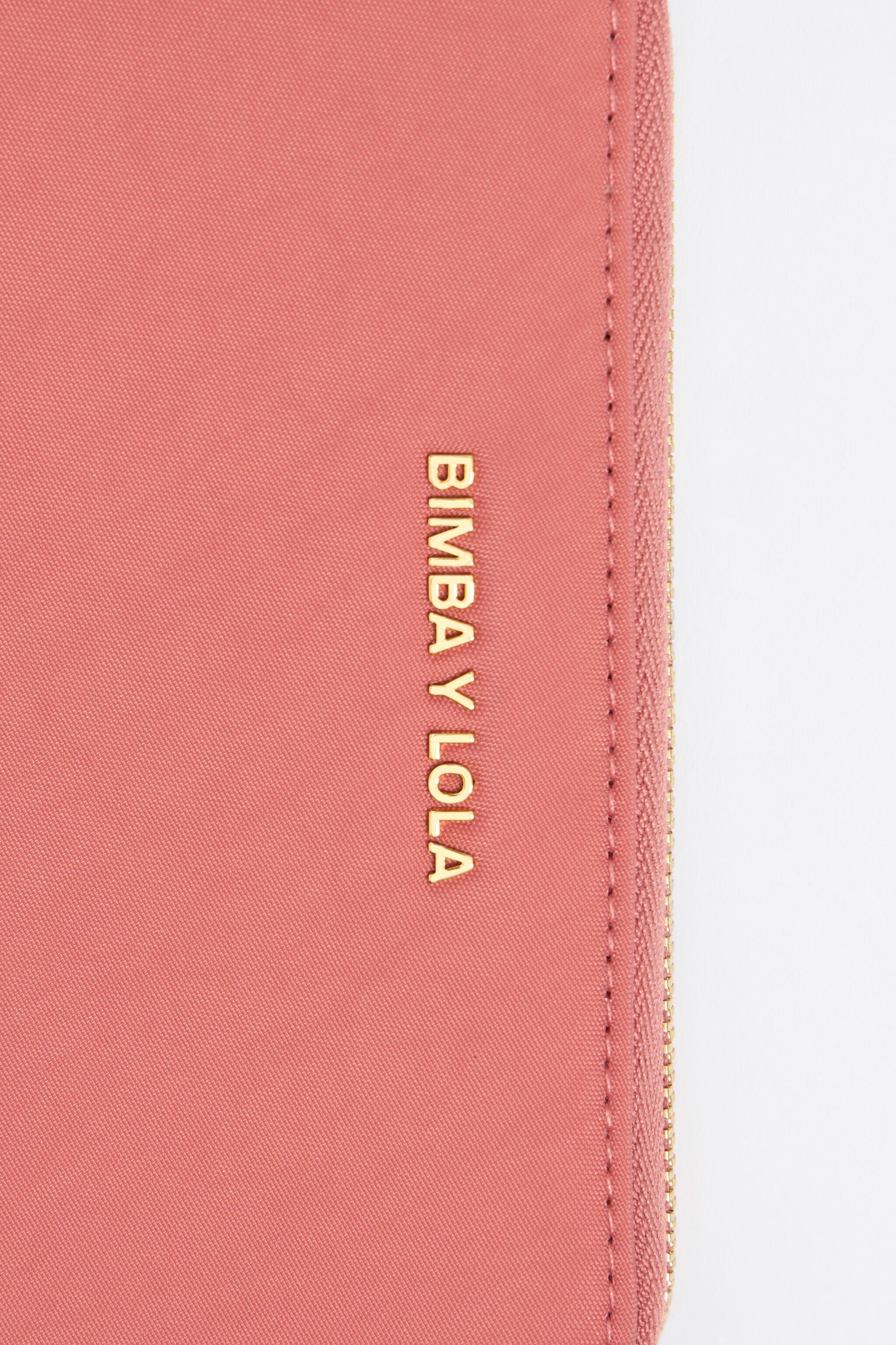 Pink nylon horizontal wallet