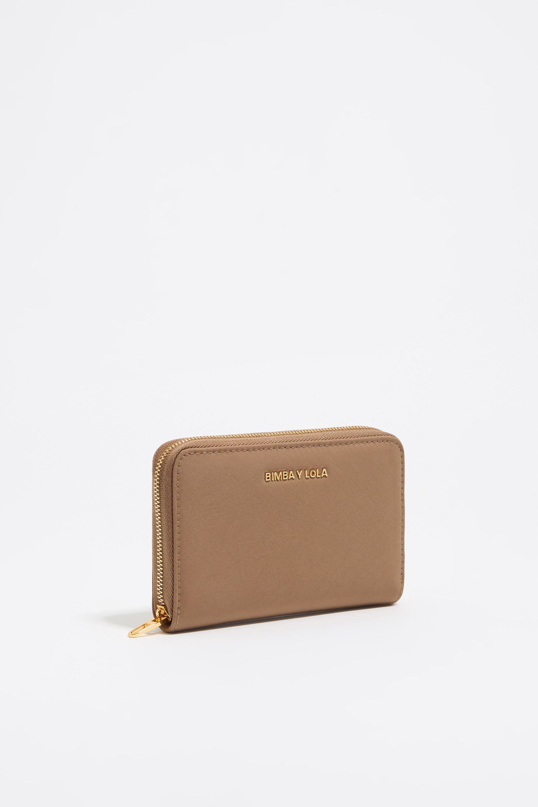 Bark brown nylon horizontal wallet