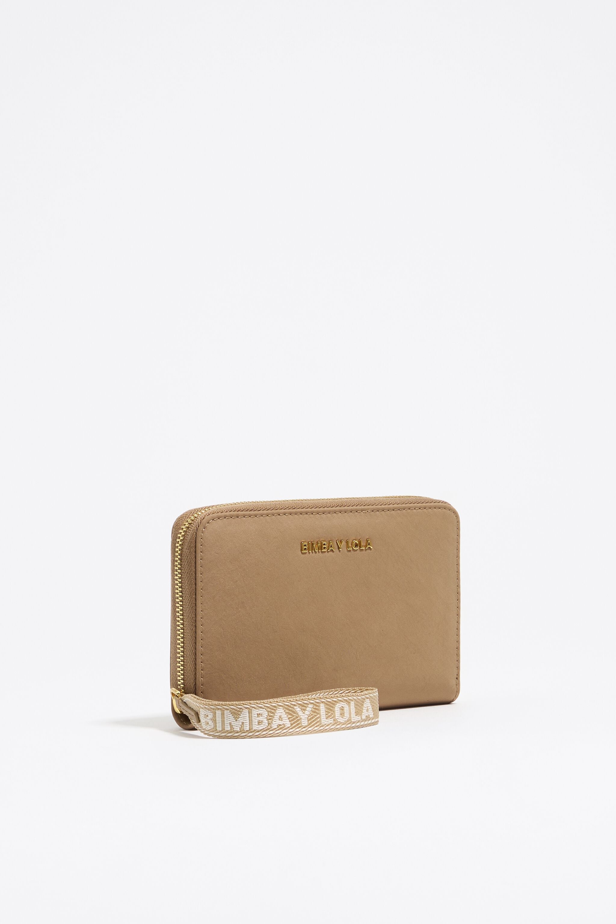 Bark brown nylon wallet
