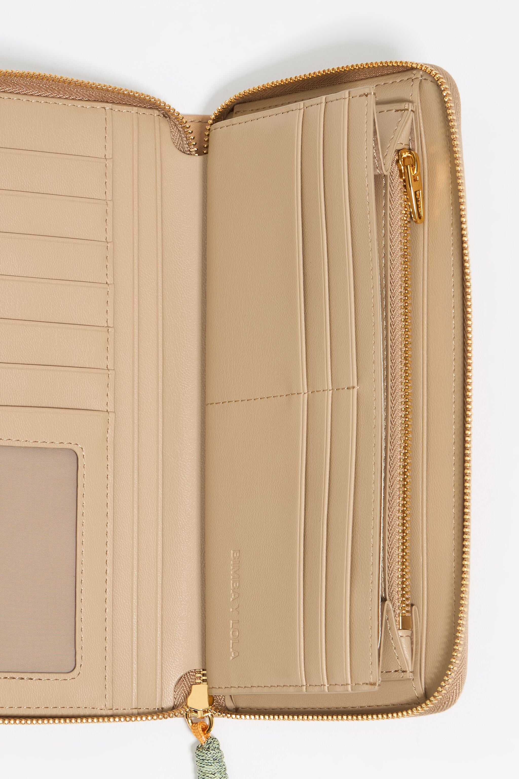 Beige nylon wallet