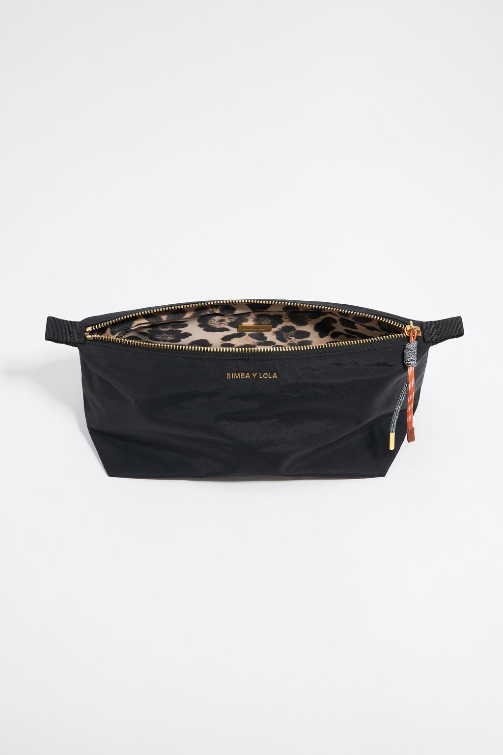 Large black nylon trapezium make-up case