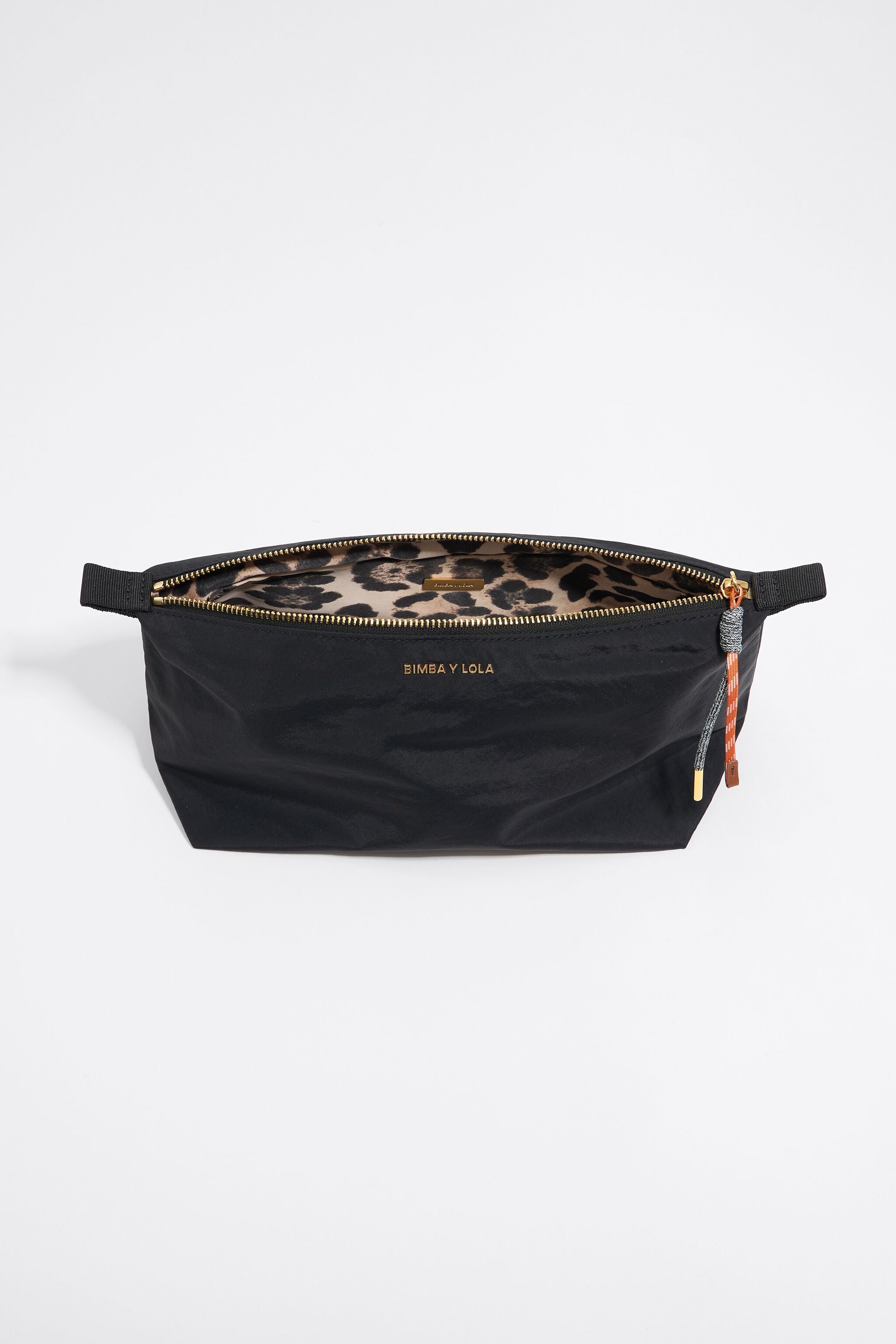 Large black nylon trapezium make-up case