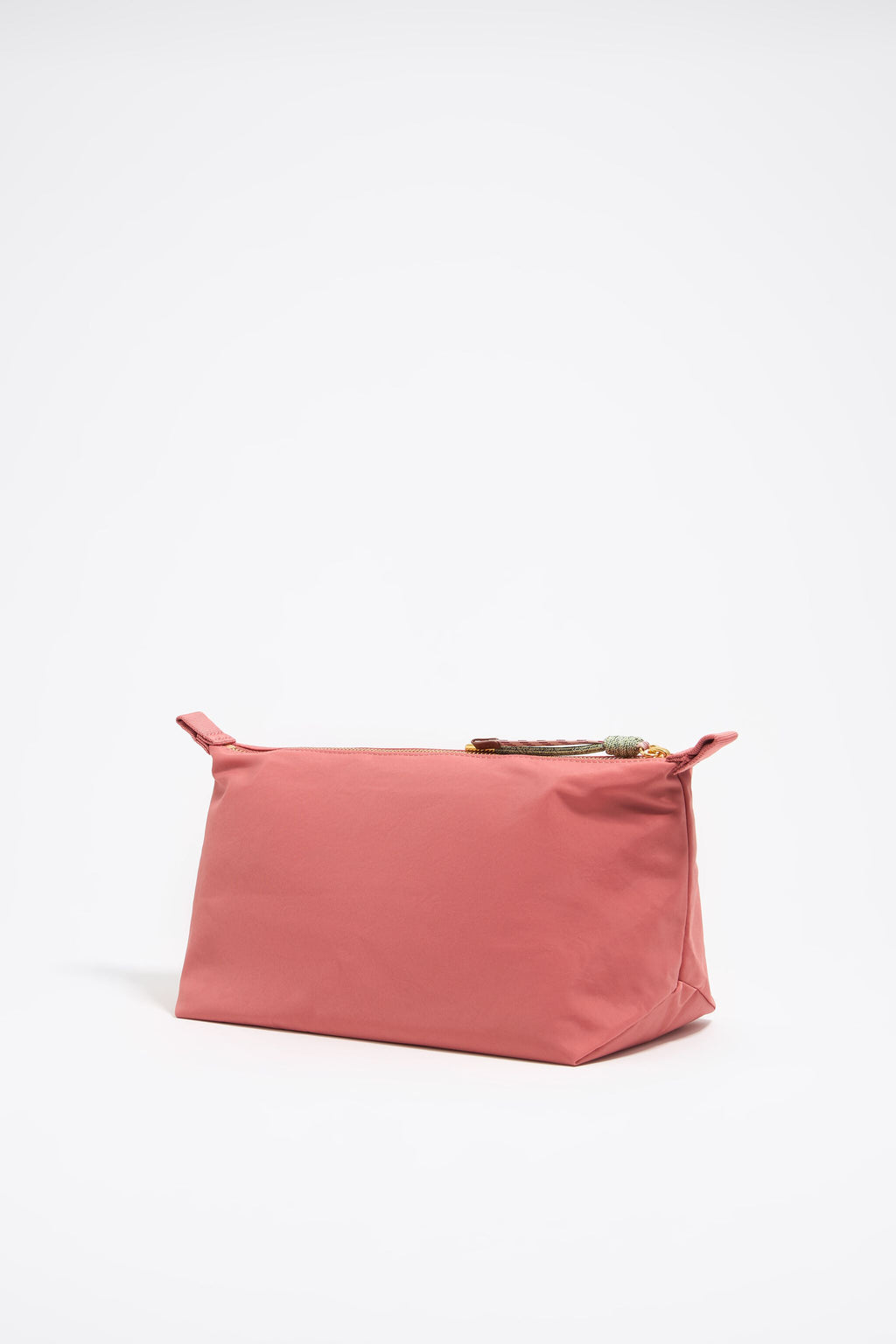 Large pink nylon trapezium make-up case