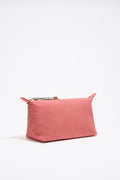 Large pink nylon trapezium make-up case