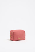 Small pink nylon make-up case