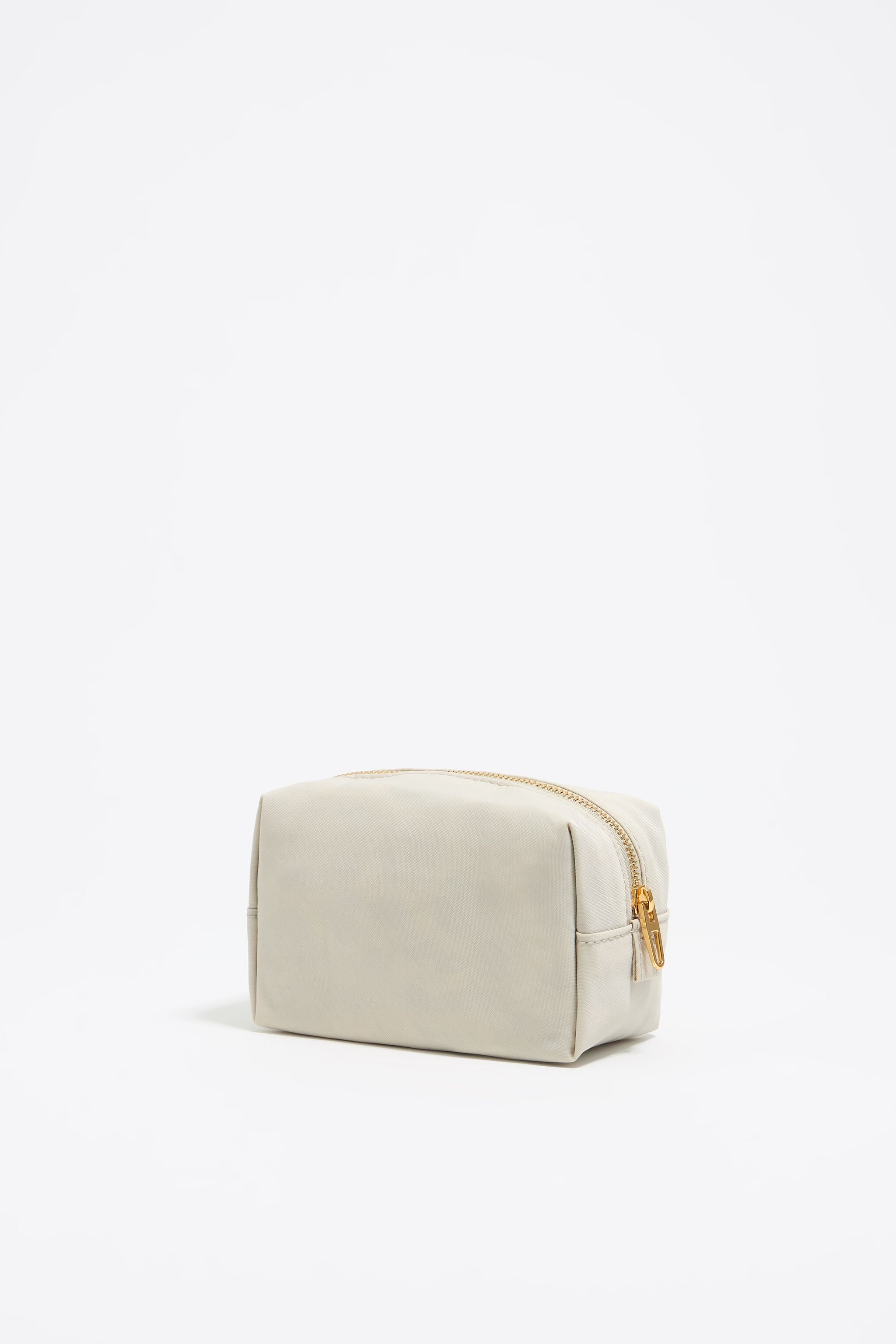 Small stone white nylon make-up case