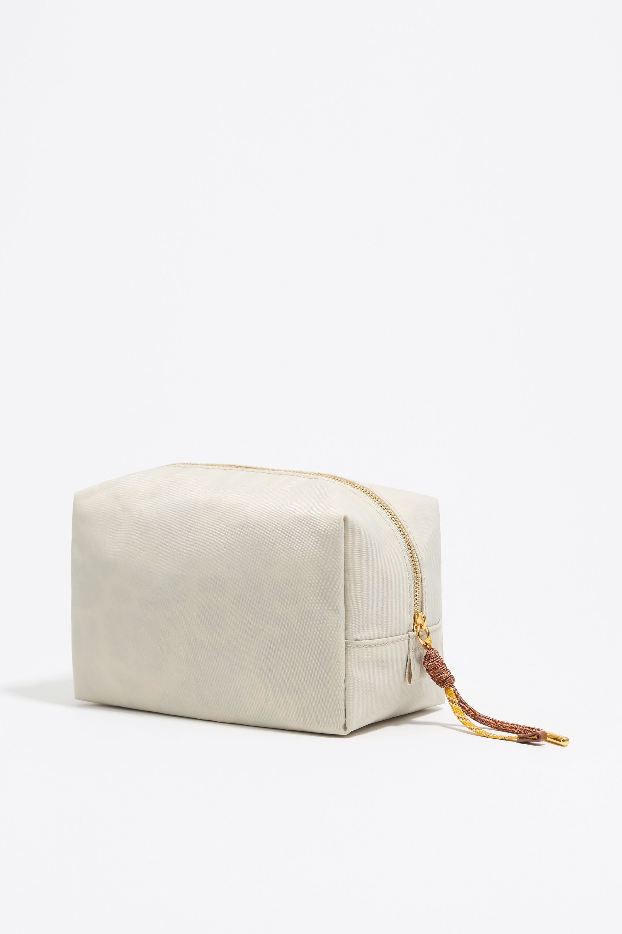 Medium stone white nylon make-up case