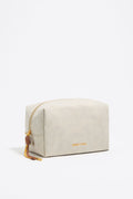 Medium stone white nylon make-up case