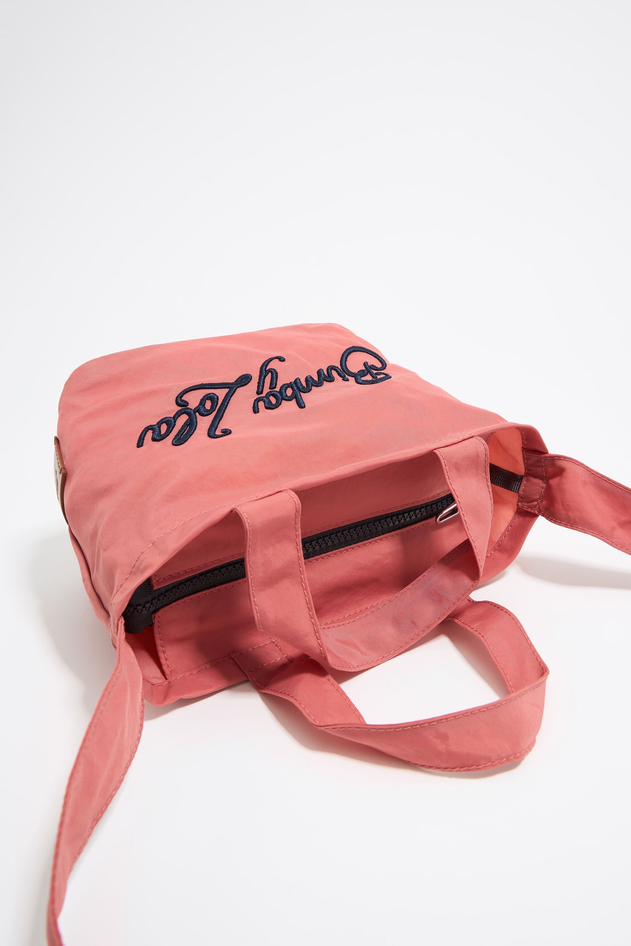 Pink nylon mini shopper bag