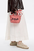 Pink nylon mini shopper bag
