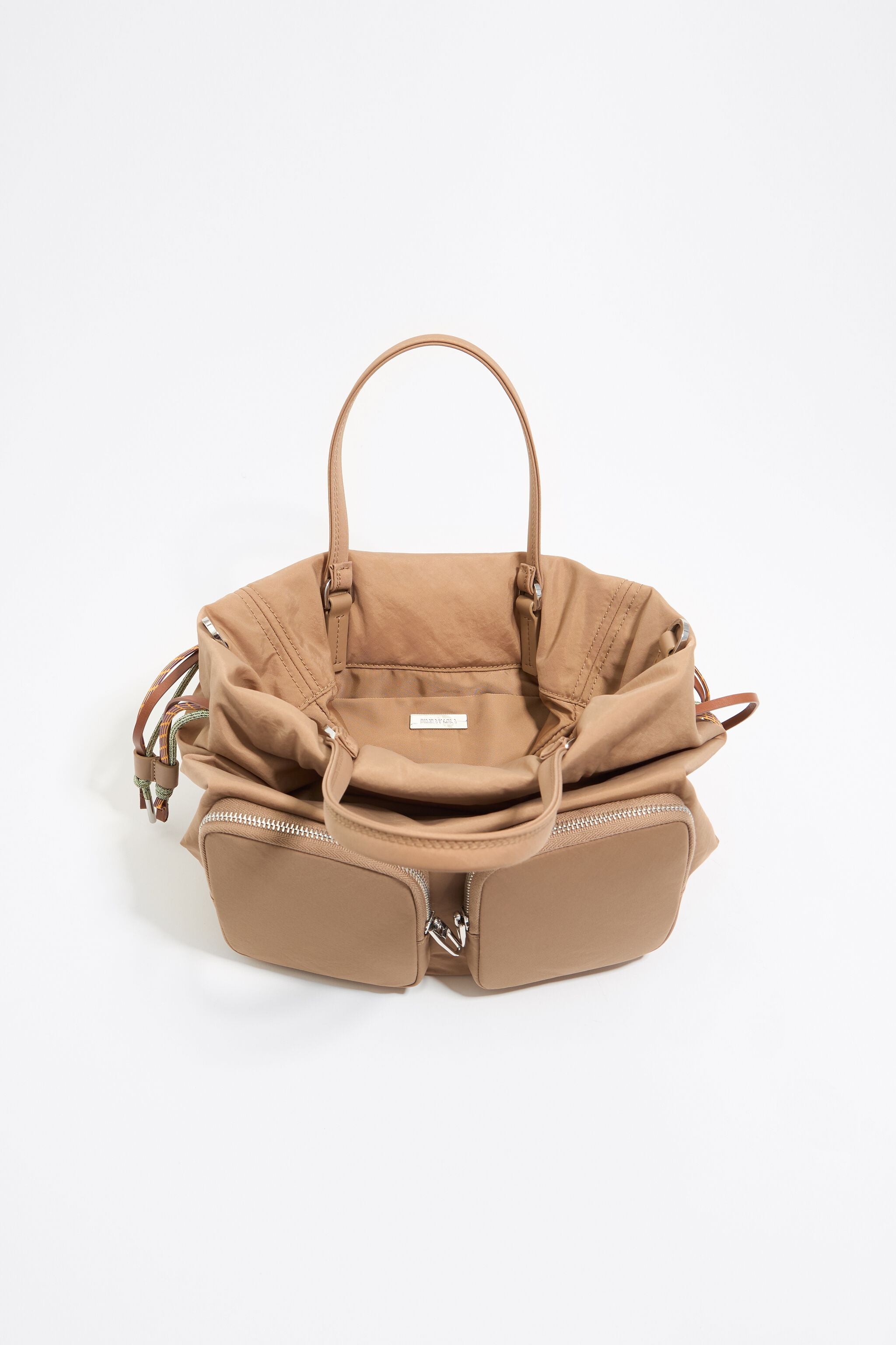 Medium bark nylon multi-pocket bag