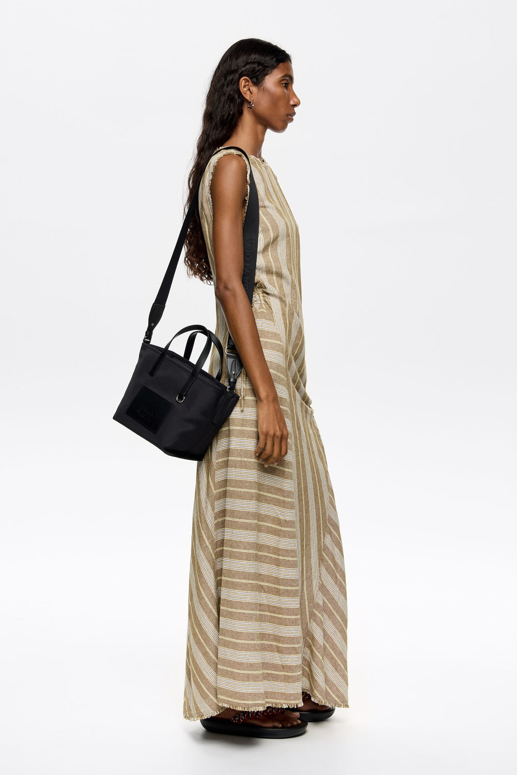 Small black nylon shopper bag