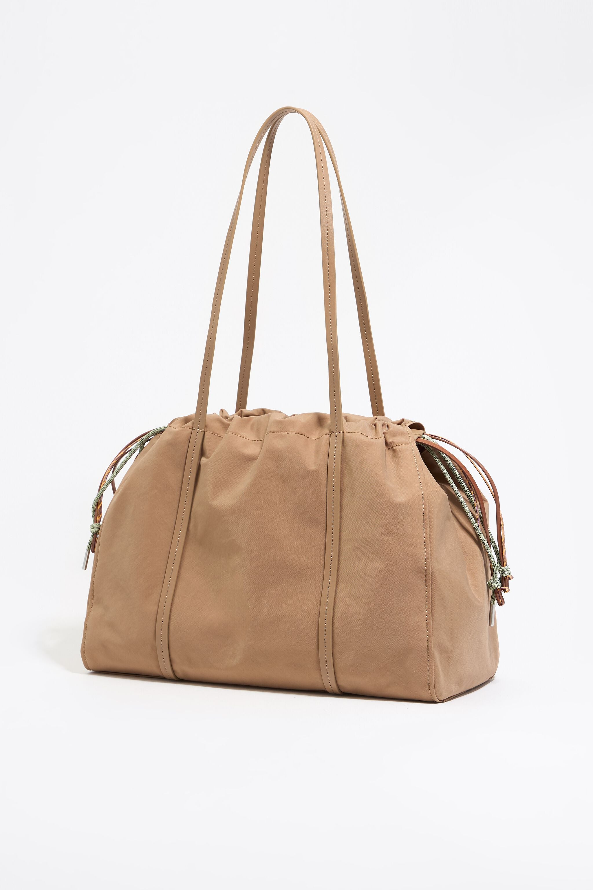 Large bark nylon crossbody bag