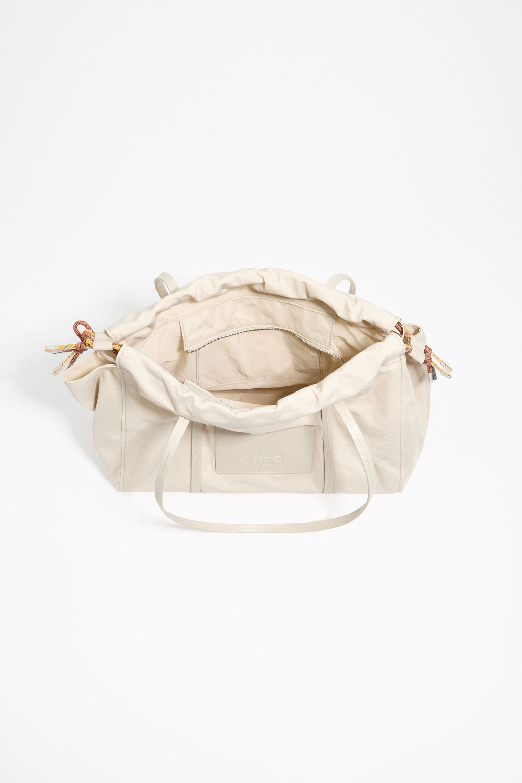 Large stone white nylon shopper bag