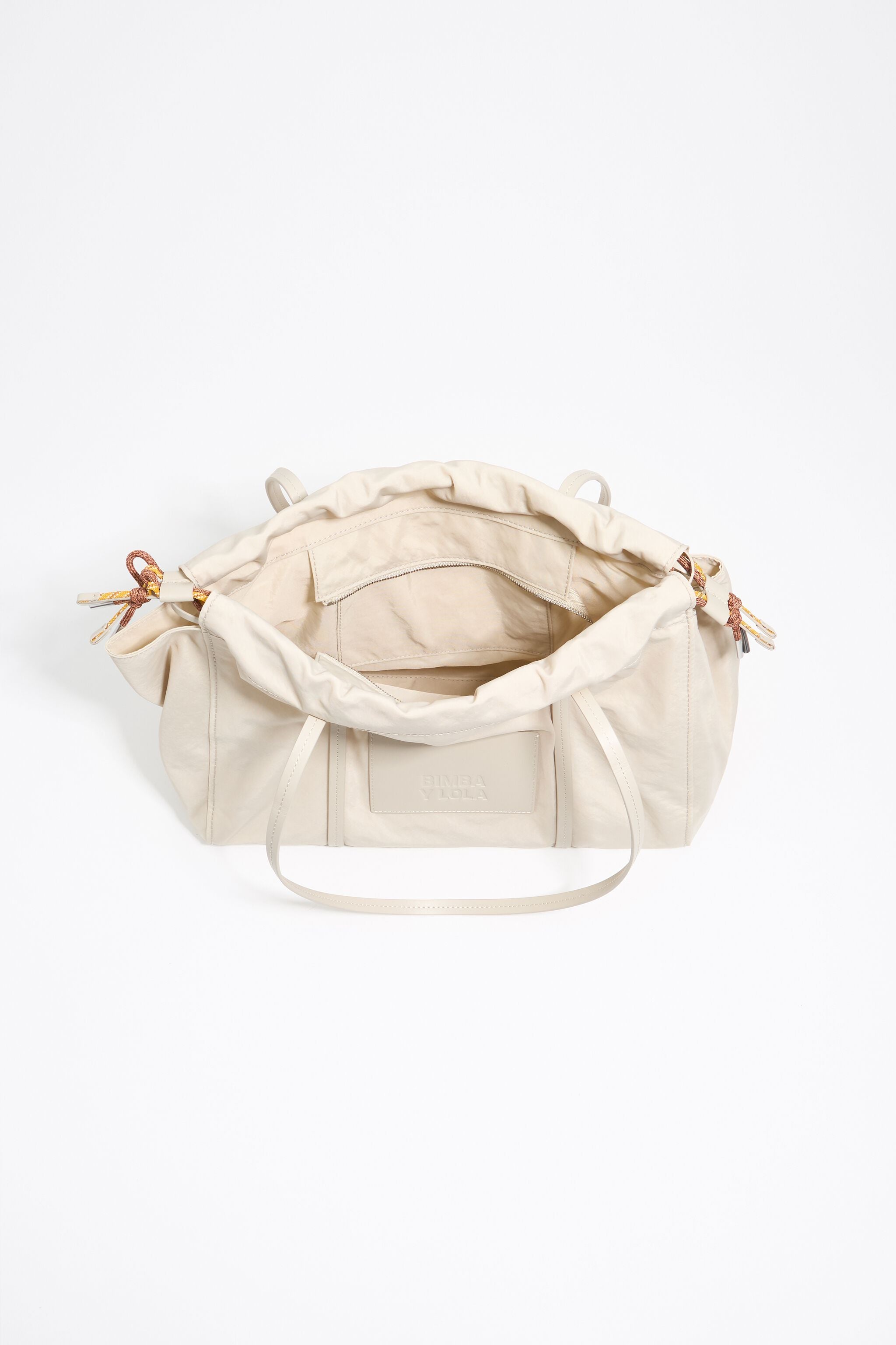Large stone white nylon shopper bag