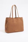 Large cinnamon gabardine Chihuahua shopper bag