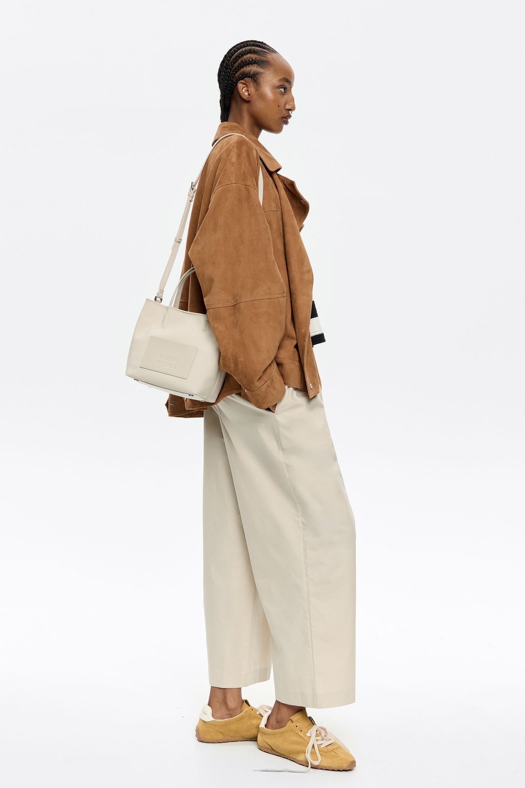 Small stone white nylon Chihuahua bag