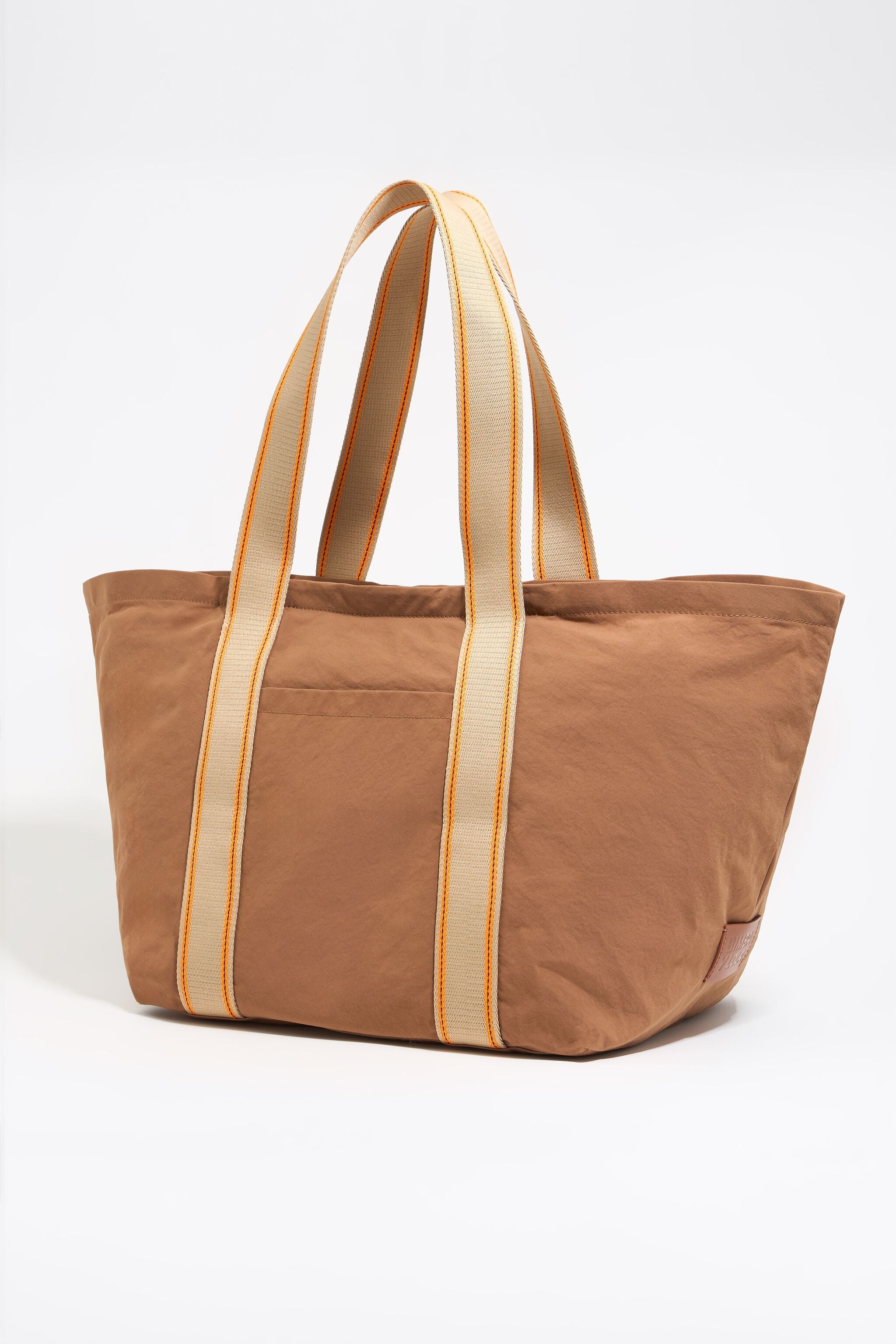 Cinnamon nylon maxi shopper bag