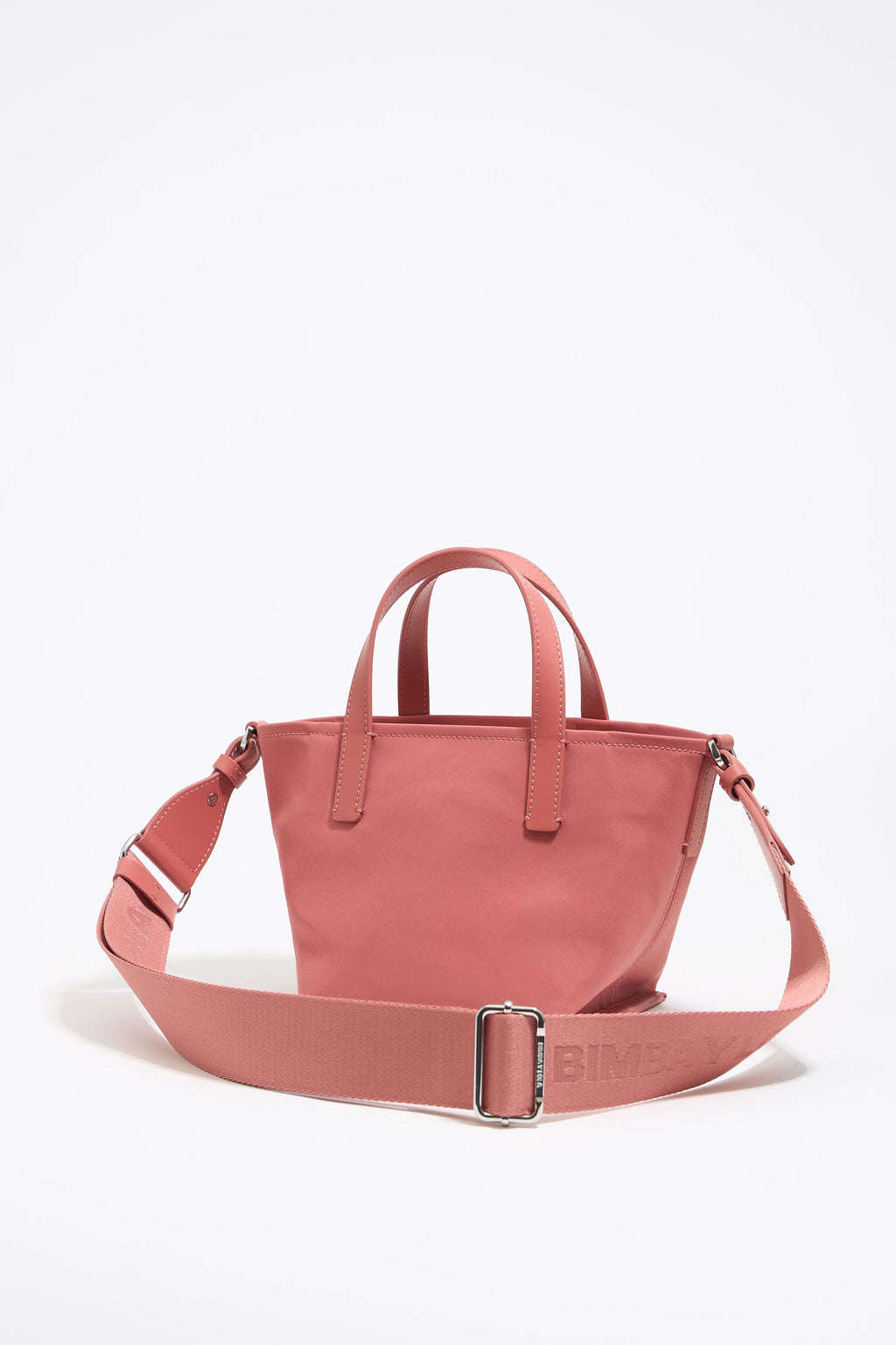 Mini pink nylon shopper bag