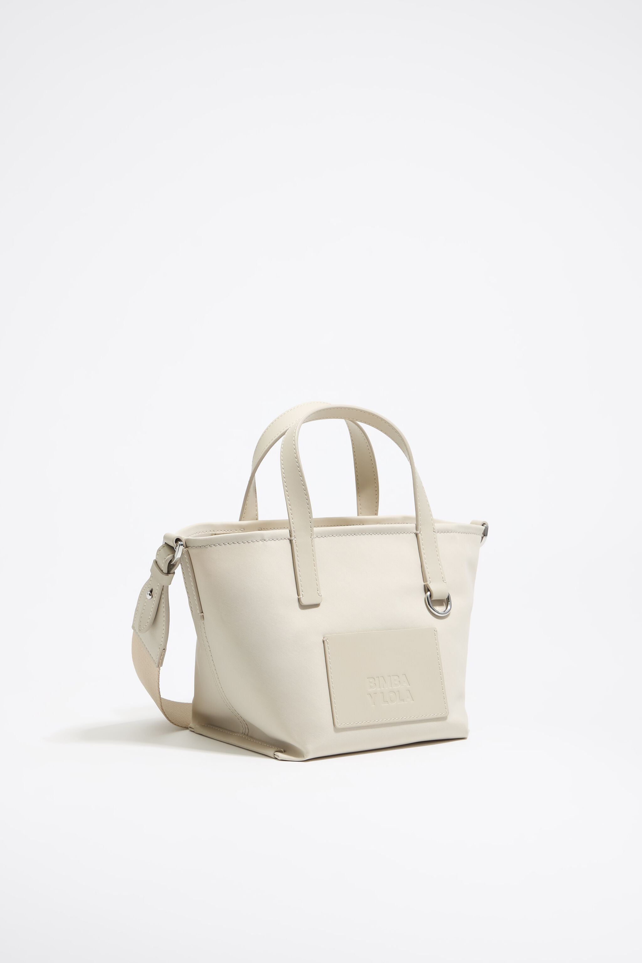 Mini stone white shopper bag