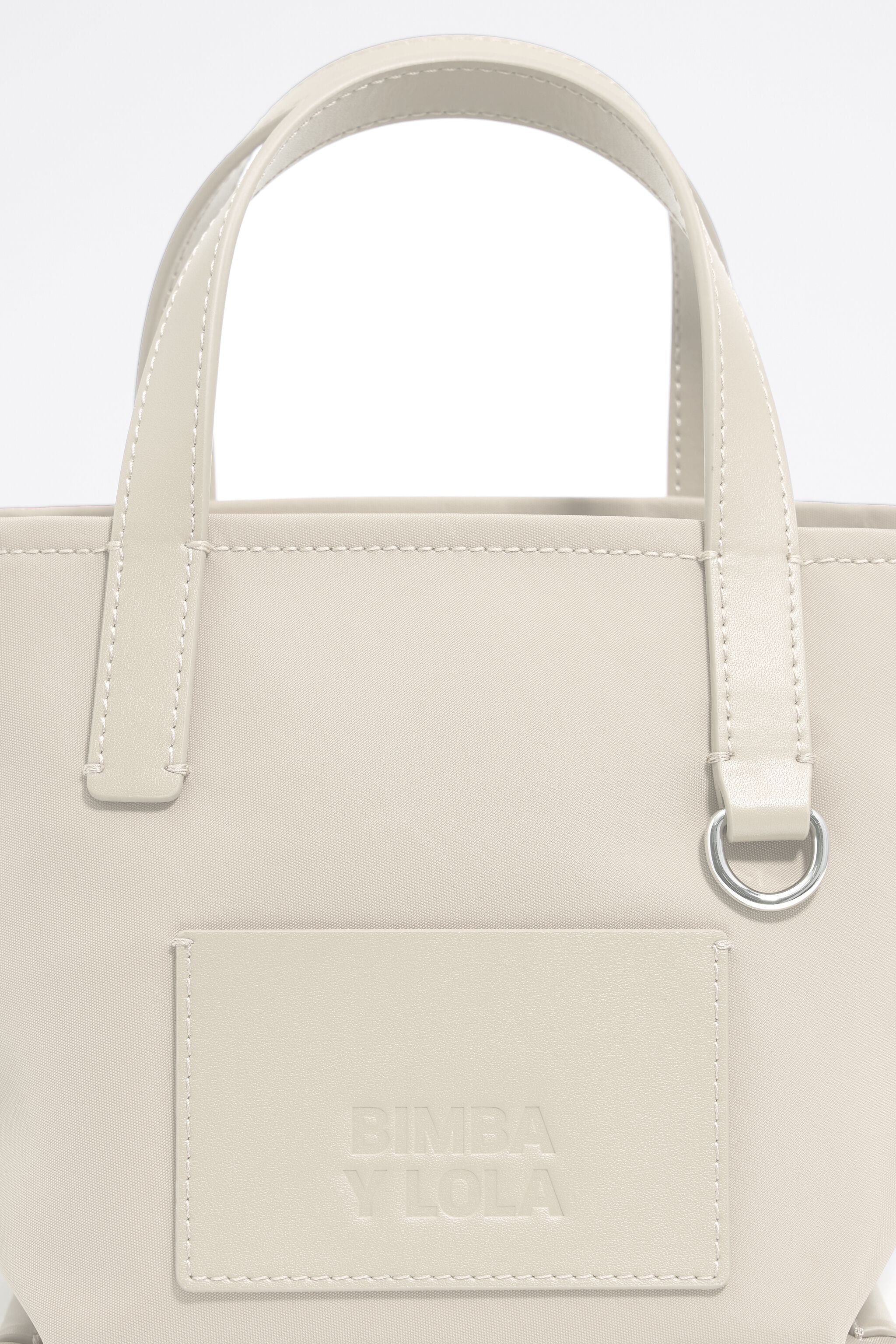 Mini stone white shopper bag