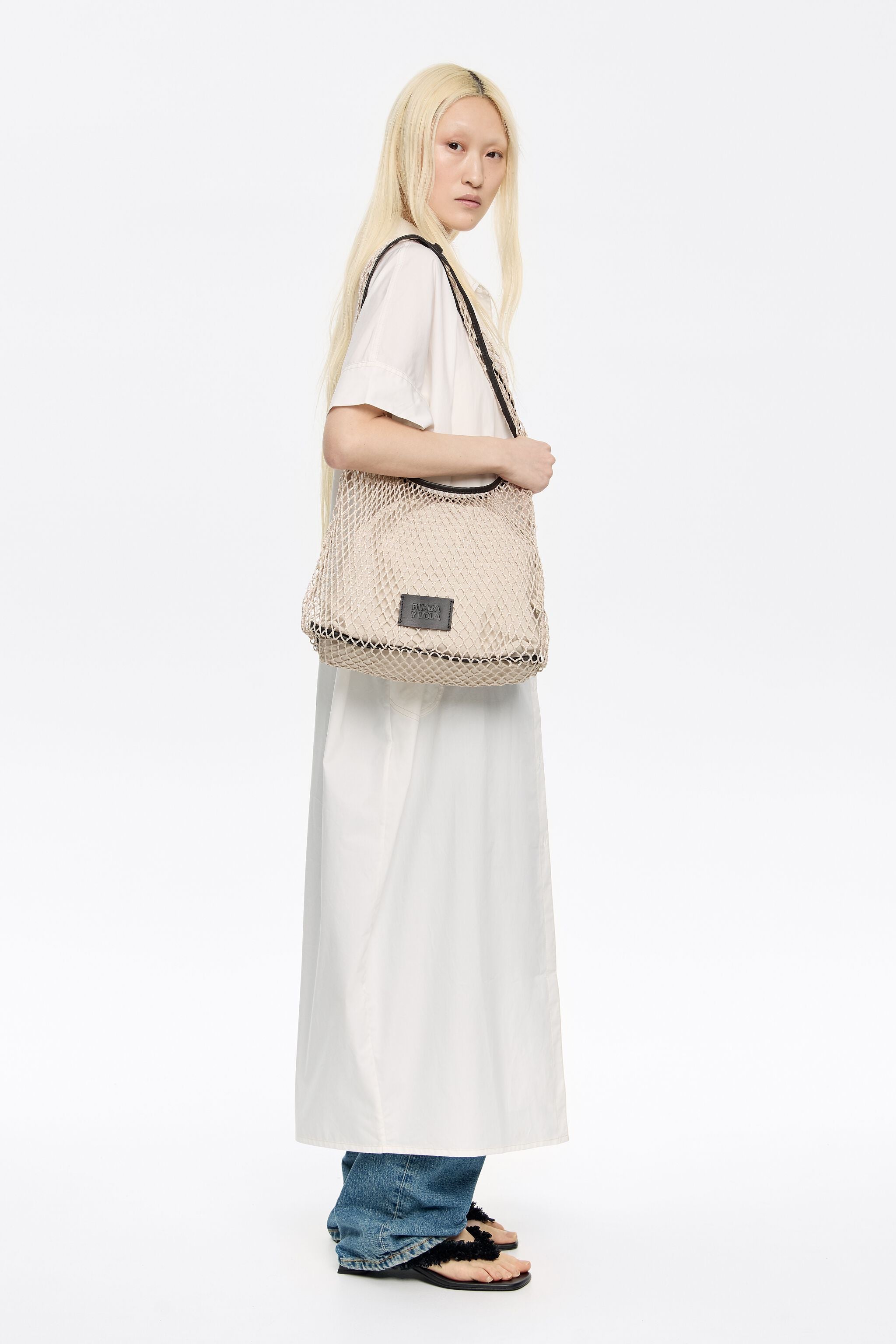 Stone white mesh Paper bag