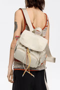 Medium stone white nylon backpack