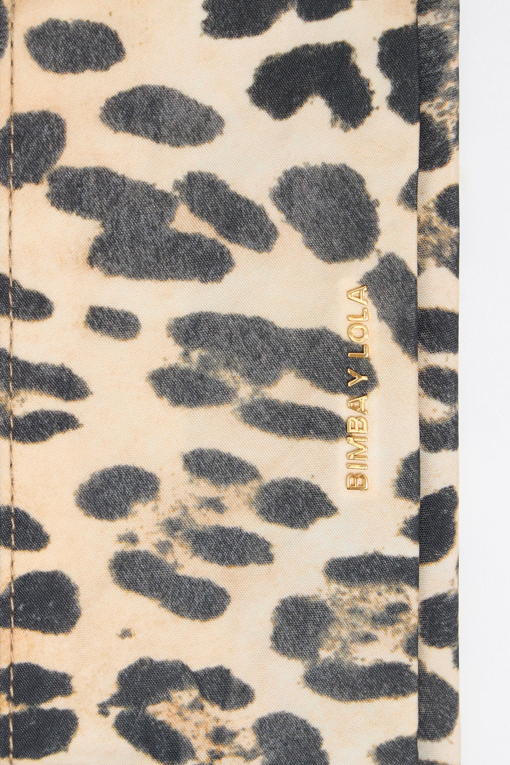 Beige Leopard nylon double purse
