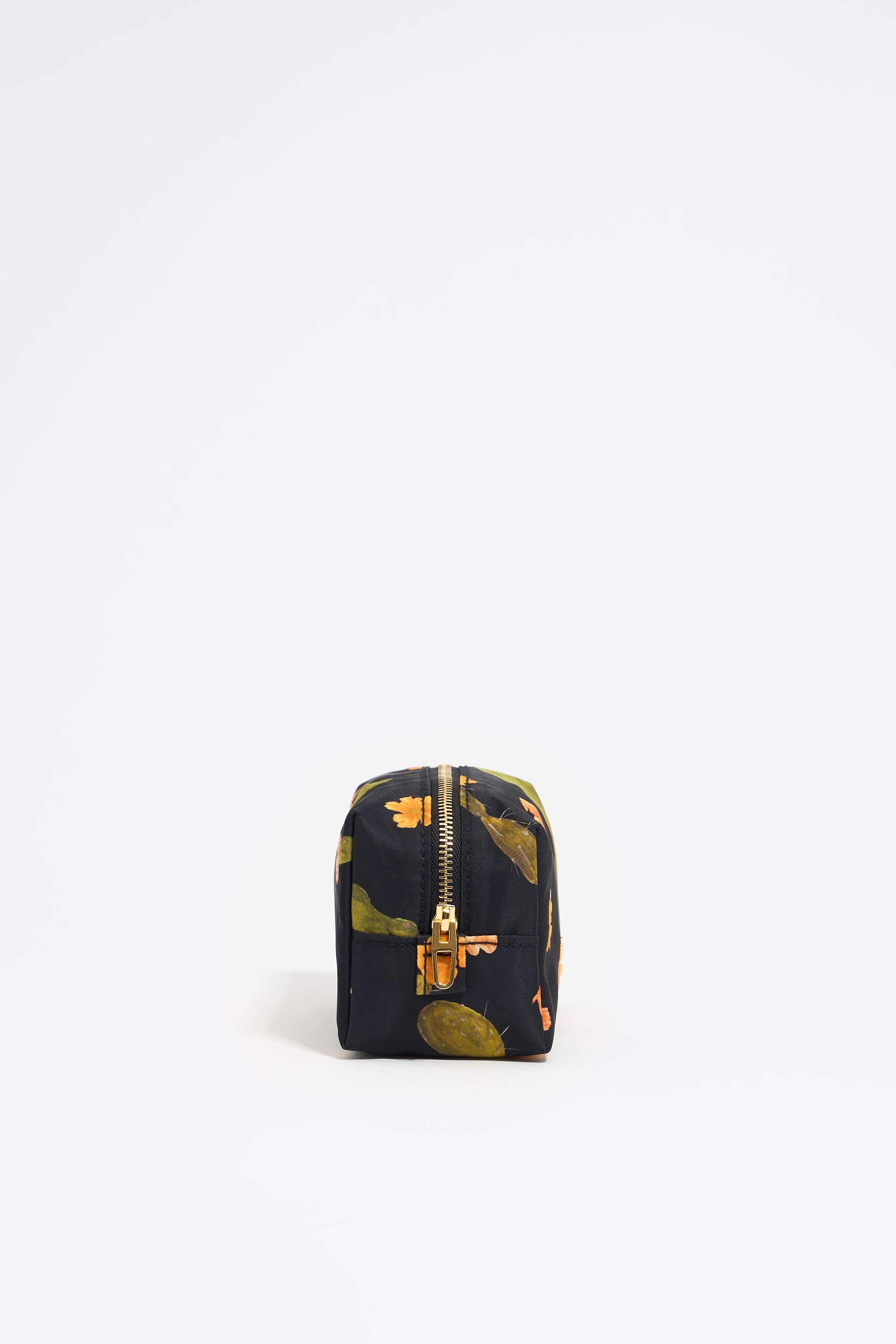 Small black Cactus nylon make-up case