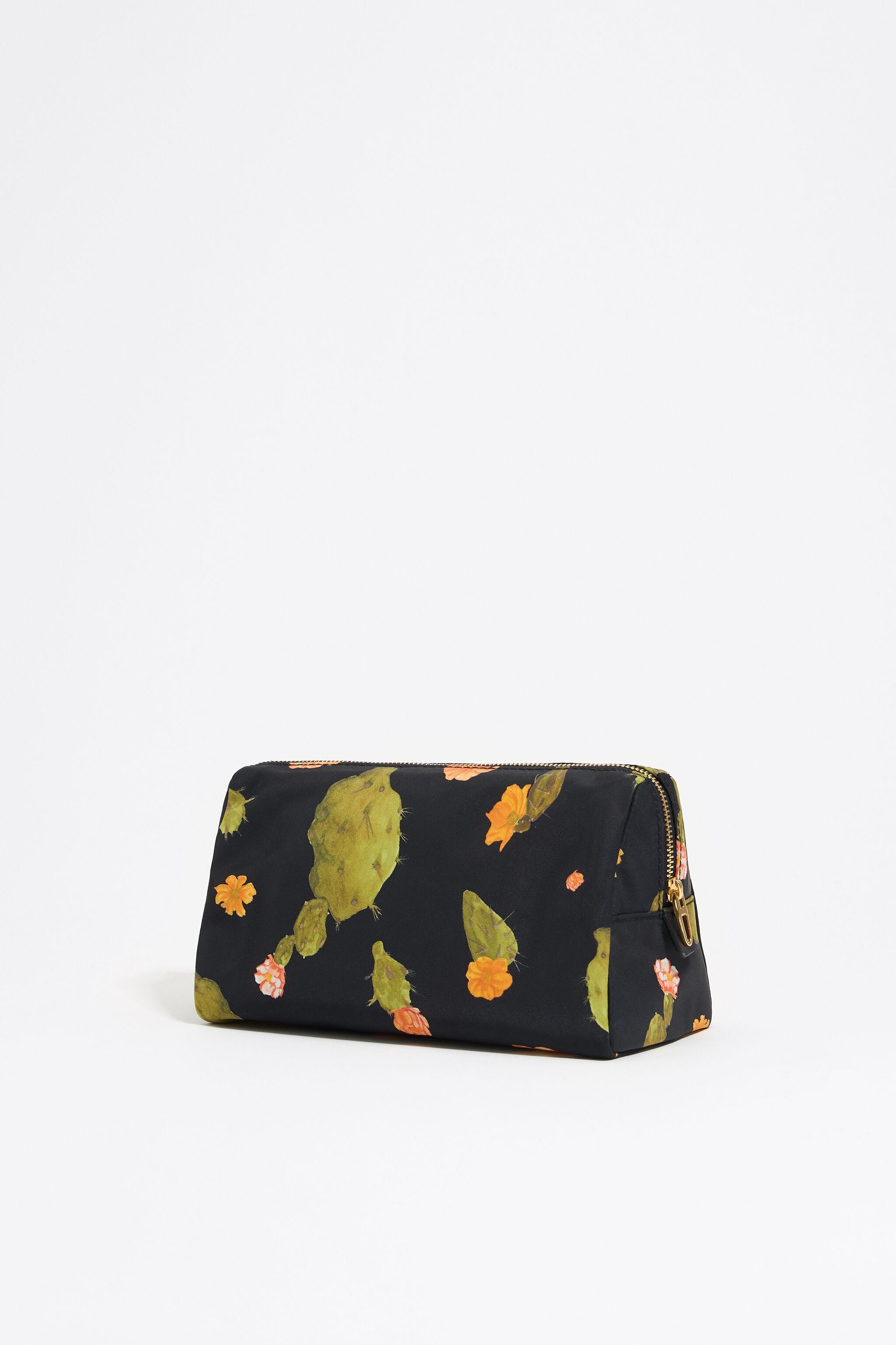 Medium black Cactus nylon make-up case