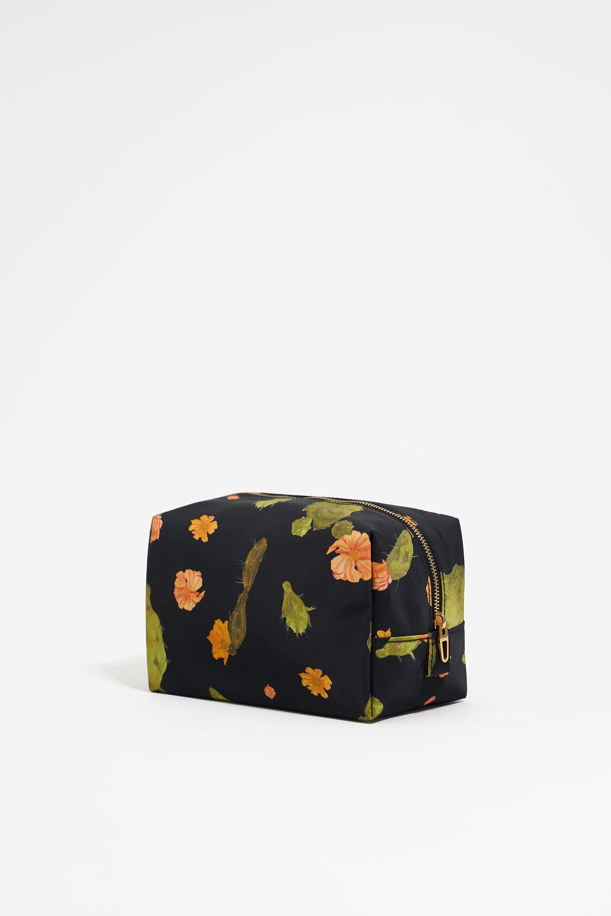 Medium black Cactus nylon make-up case