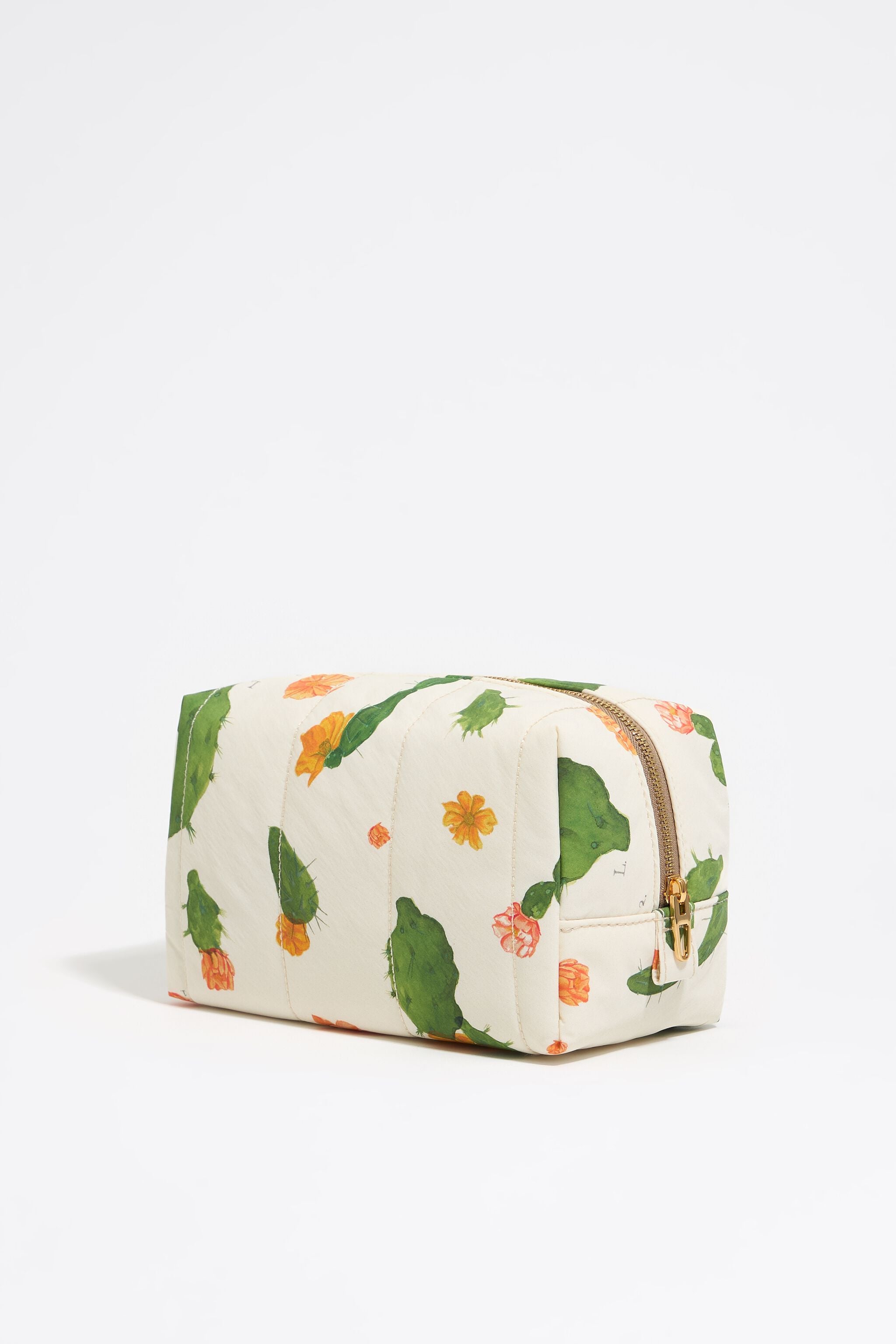 Medium ivory Cactus nylon make-up case