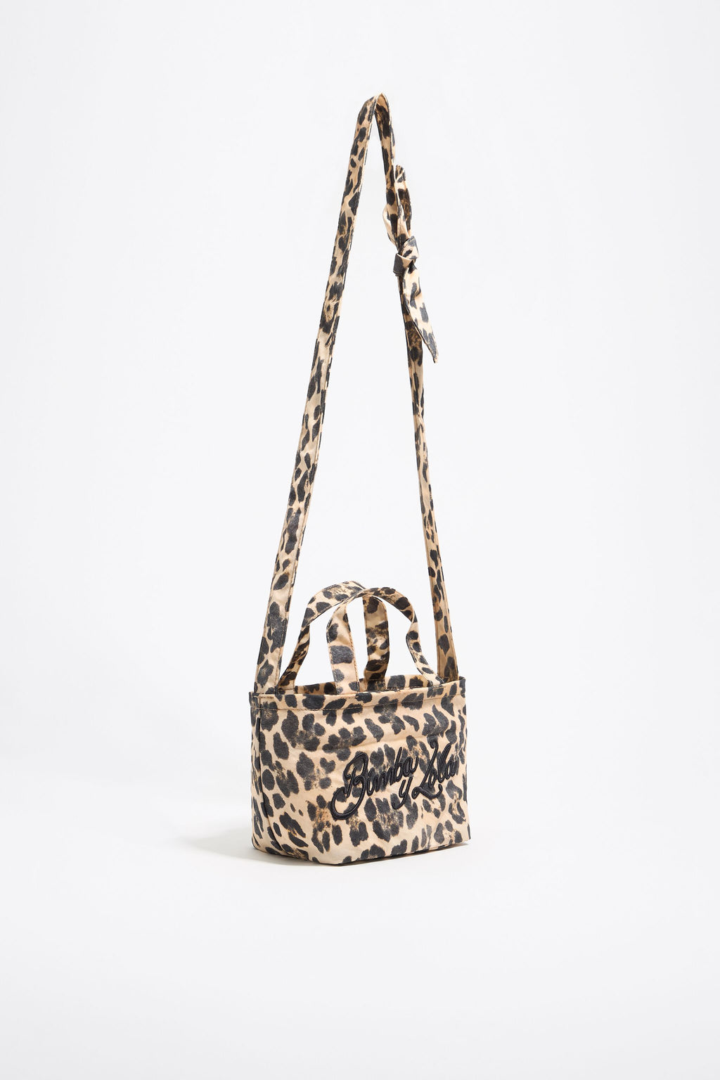 Beige Leopard mini shopper bag