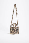 Beige Leopard mini shopper bag