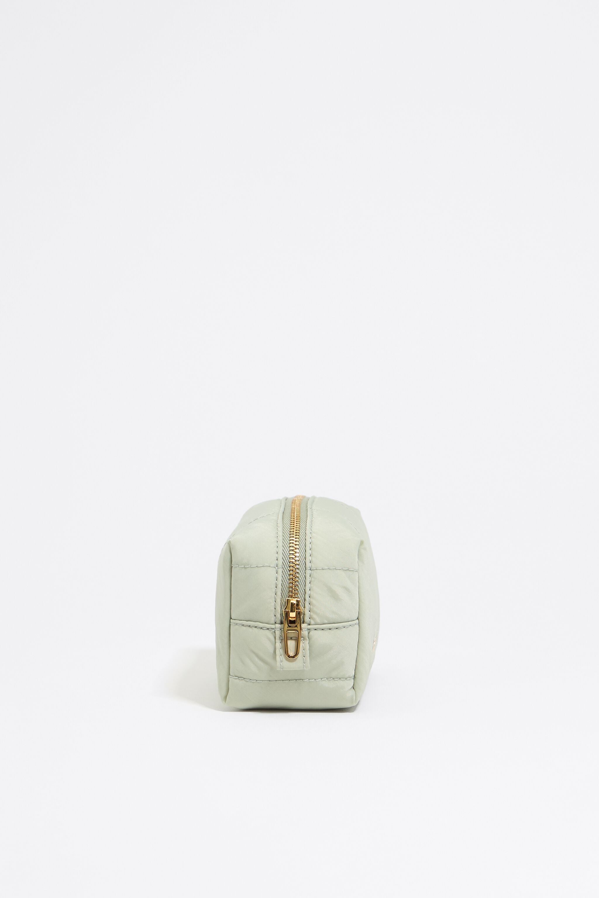 Small aquamarine nylon make-up case