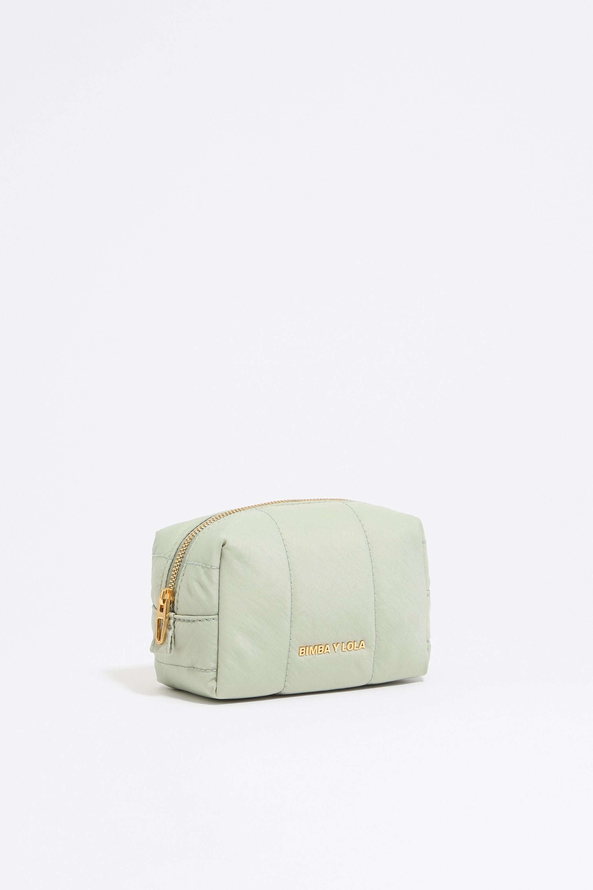 Small aquamarine nylon make-up case