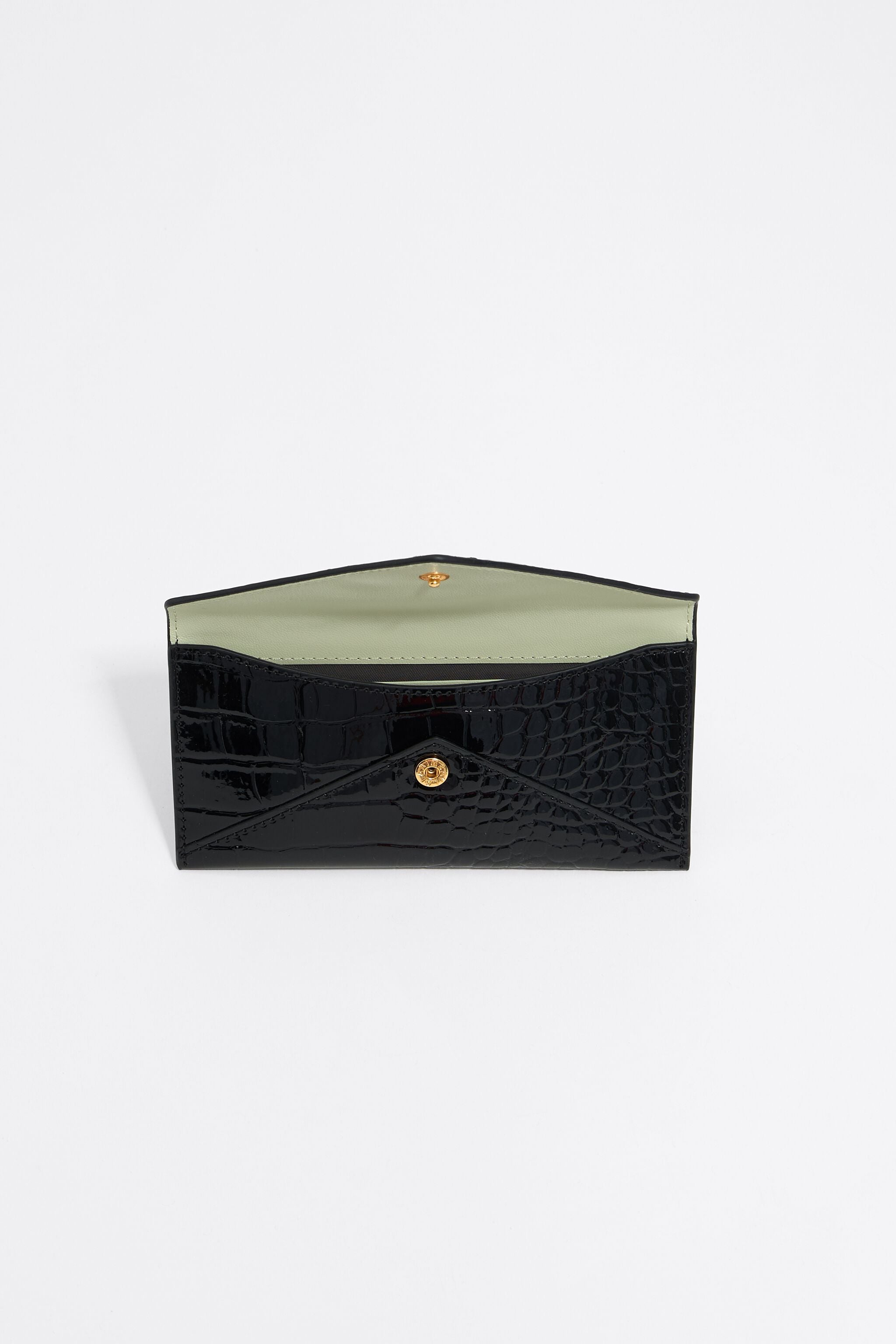 Black mock croc coin purse