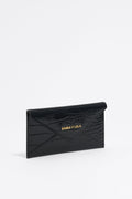 Black mock croc coin purse
