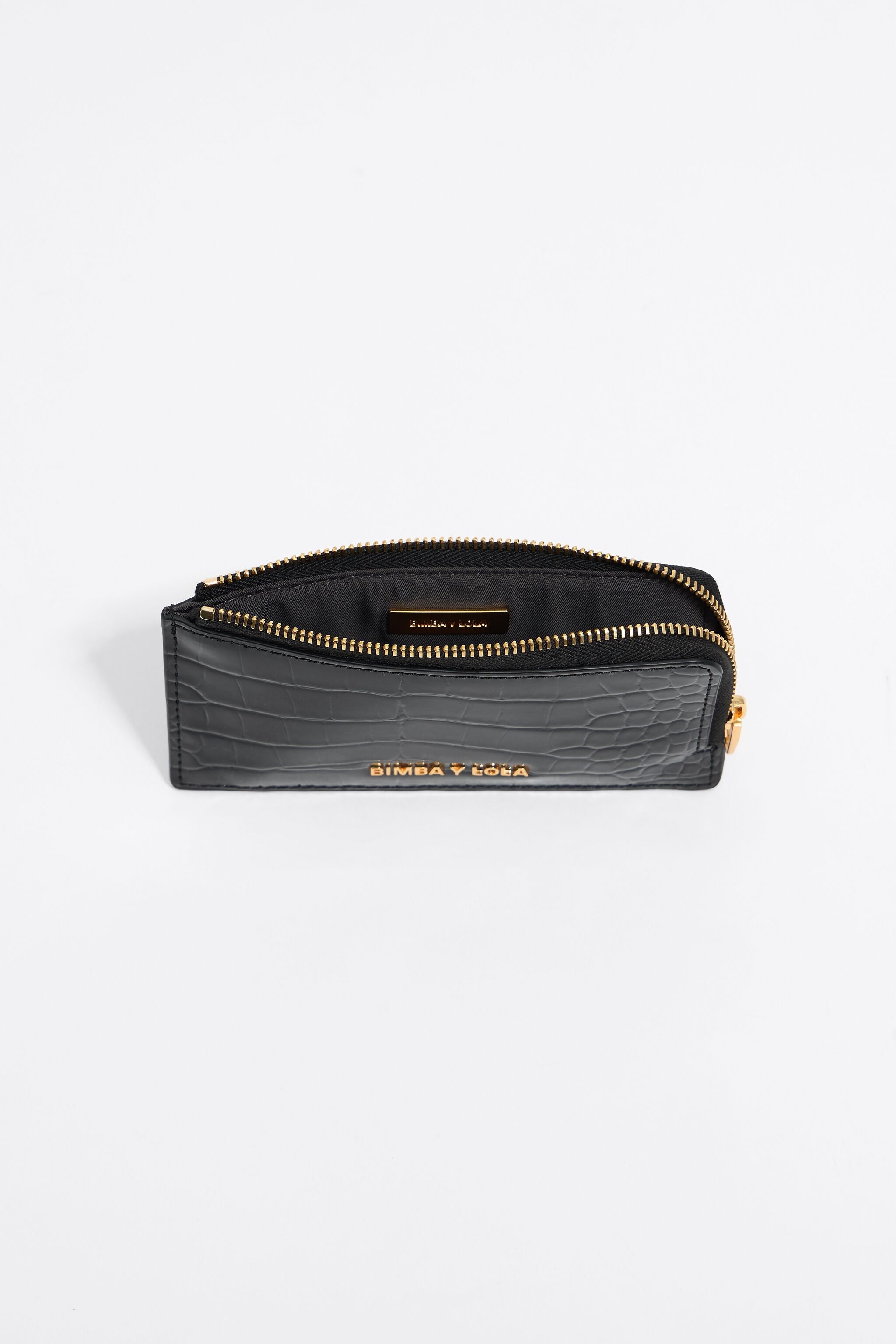 Black mock croc card holder/coin purse